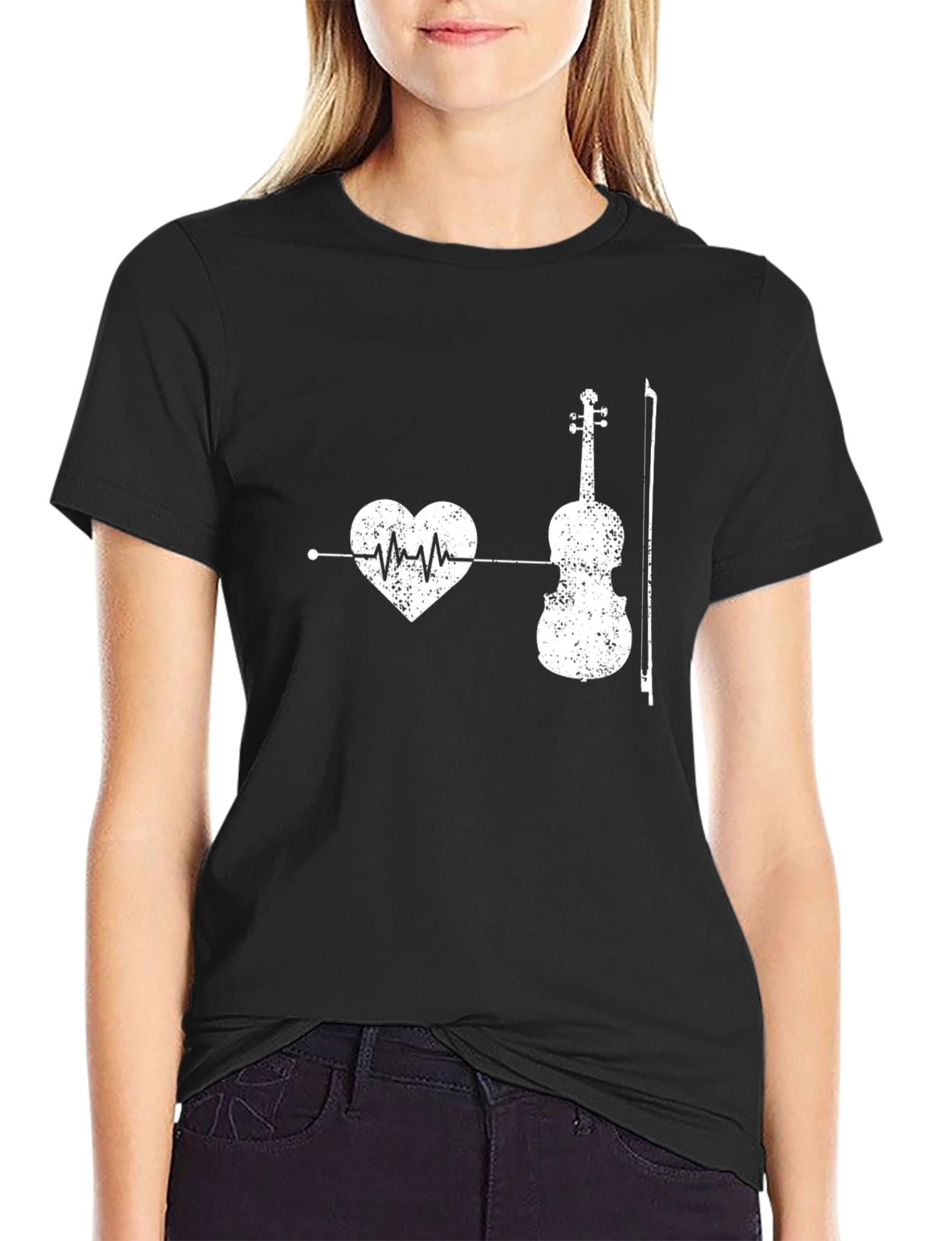 Musical Heartbeat T-Shirt - Violin Love