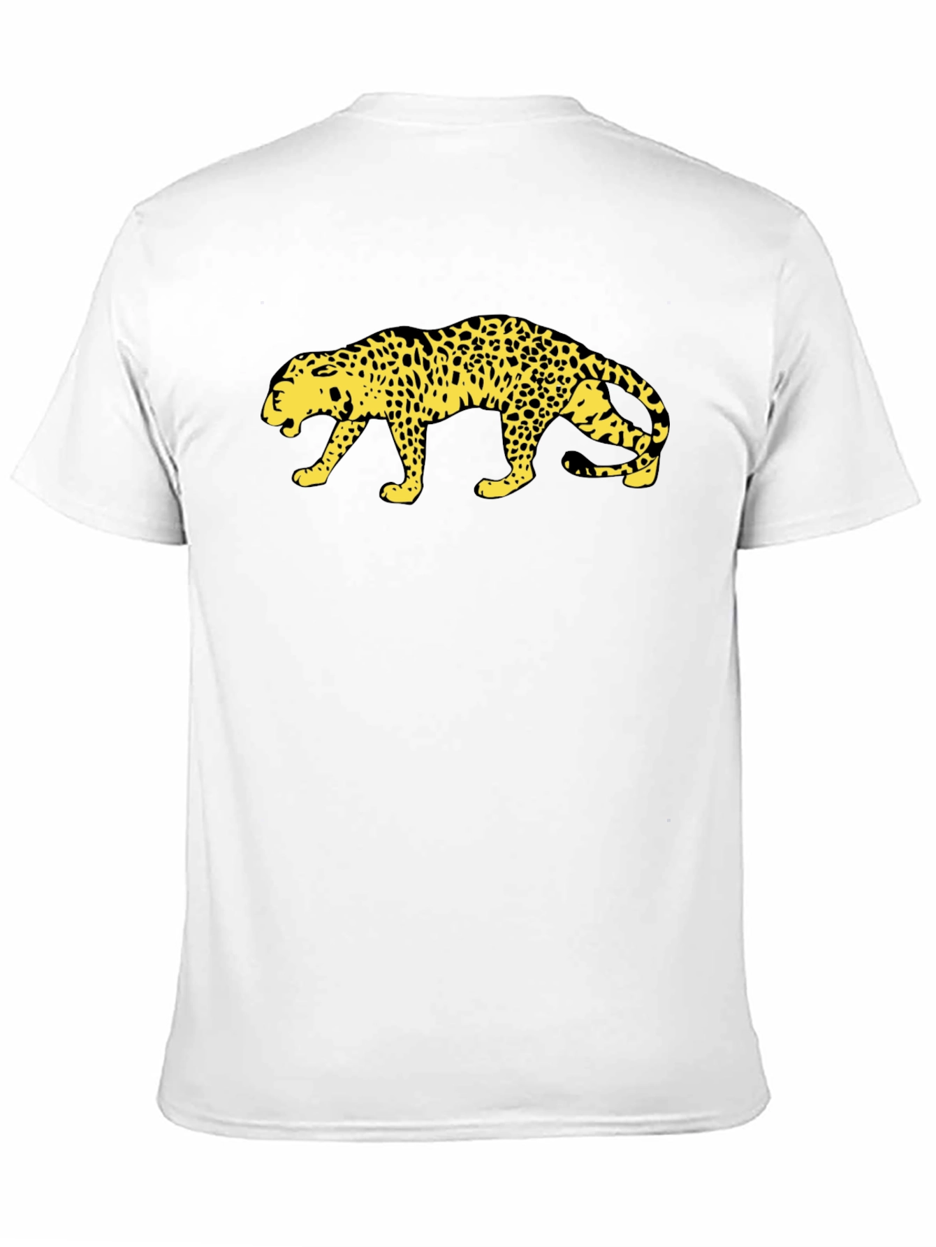 Bold Leopard Print Black Cotton T-Shirt