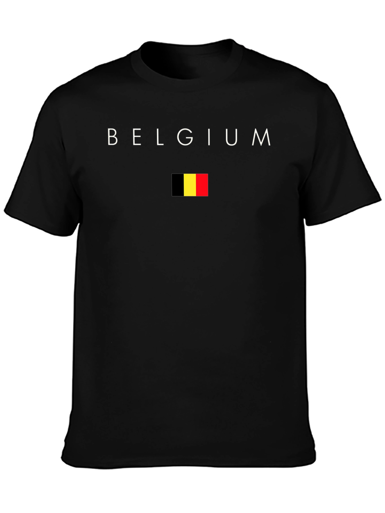 Belgium Flag Graphic Tee - Black T-Shirt