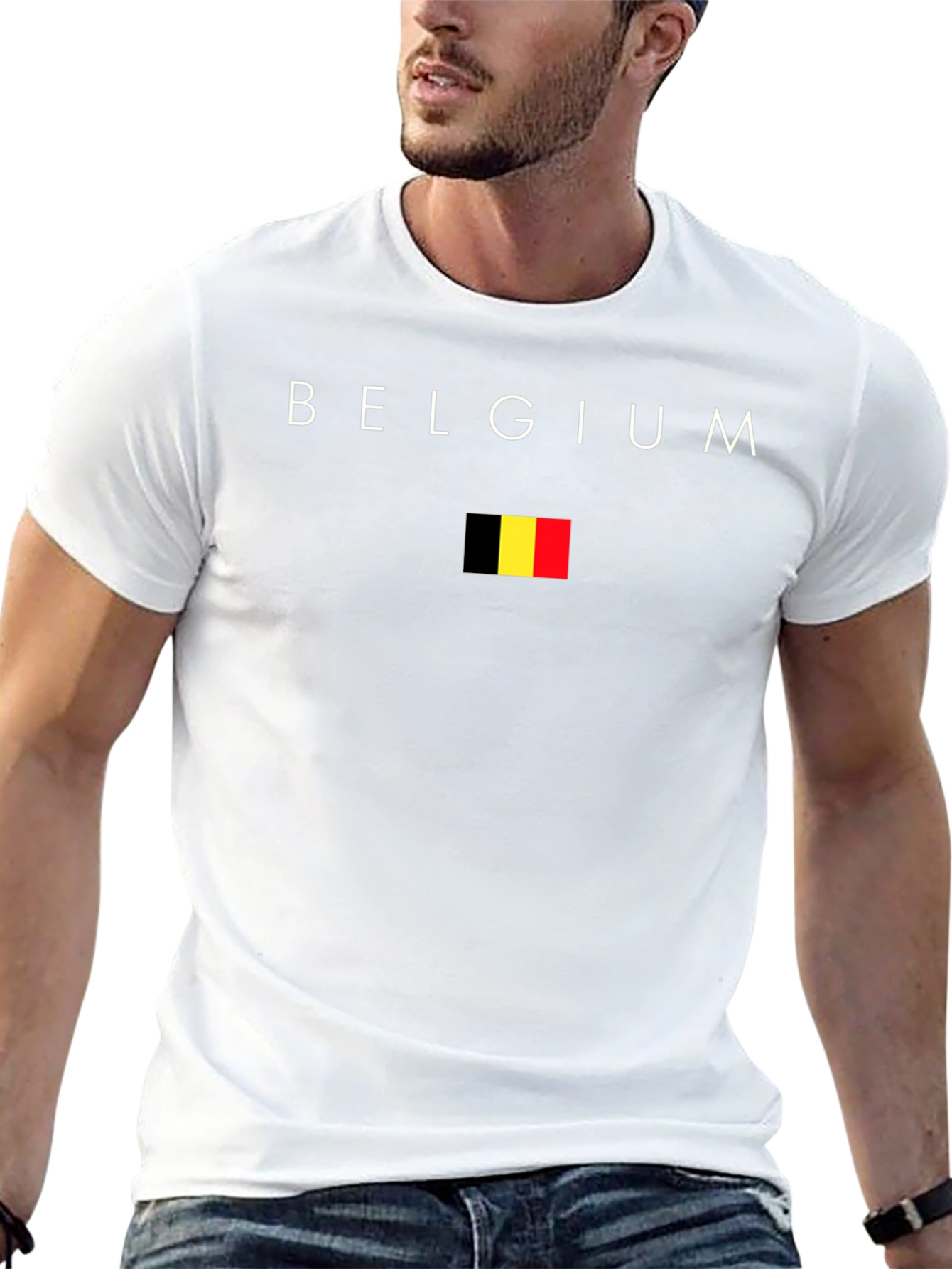 Belgium Flag Graphic Tee - Black T-Shirt