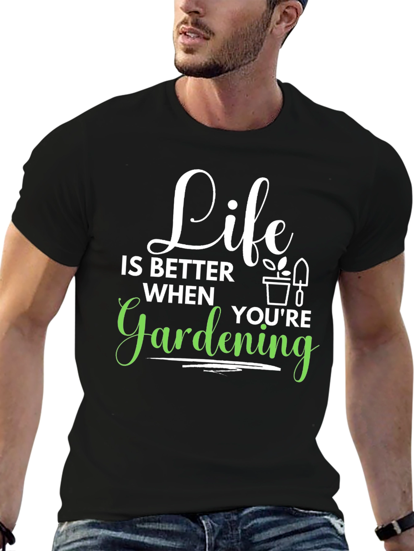 Life is Better Gardening T-Shirt - Black