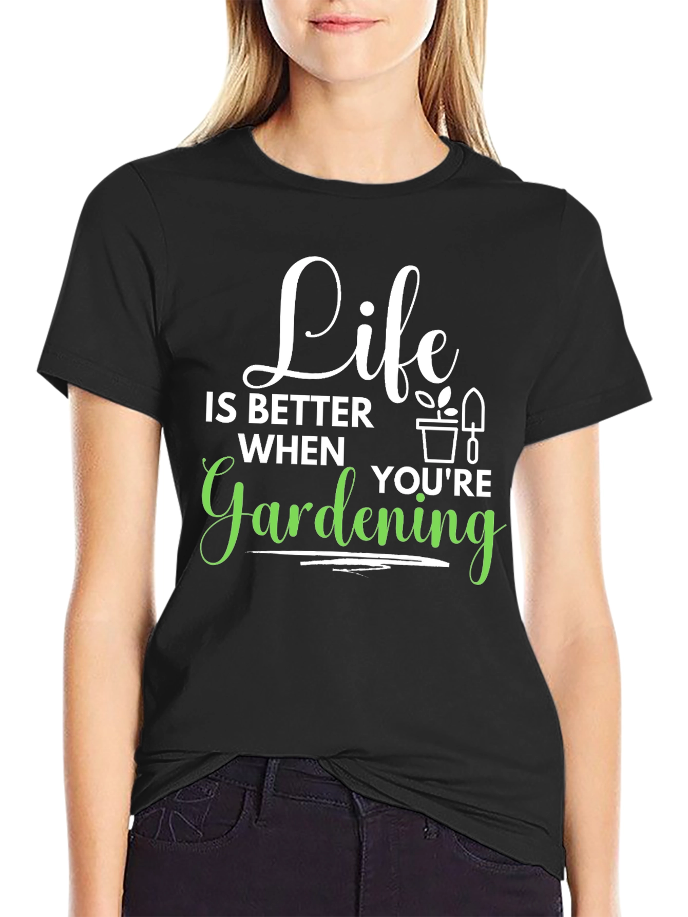 Life is Better Gardening T-Shirt - Black