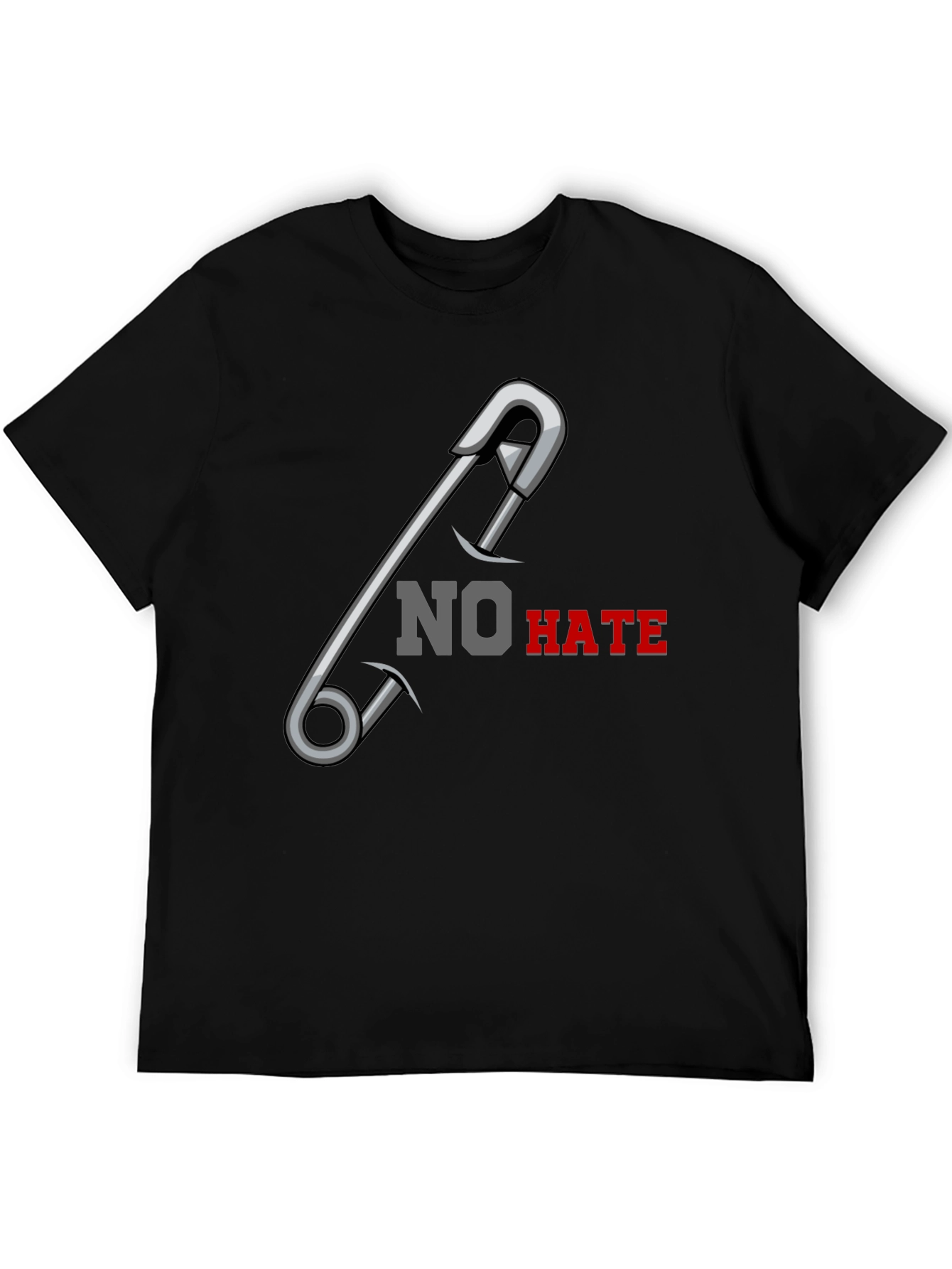 No Hate Safety Pin Graphic T-Shirt