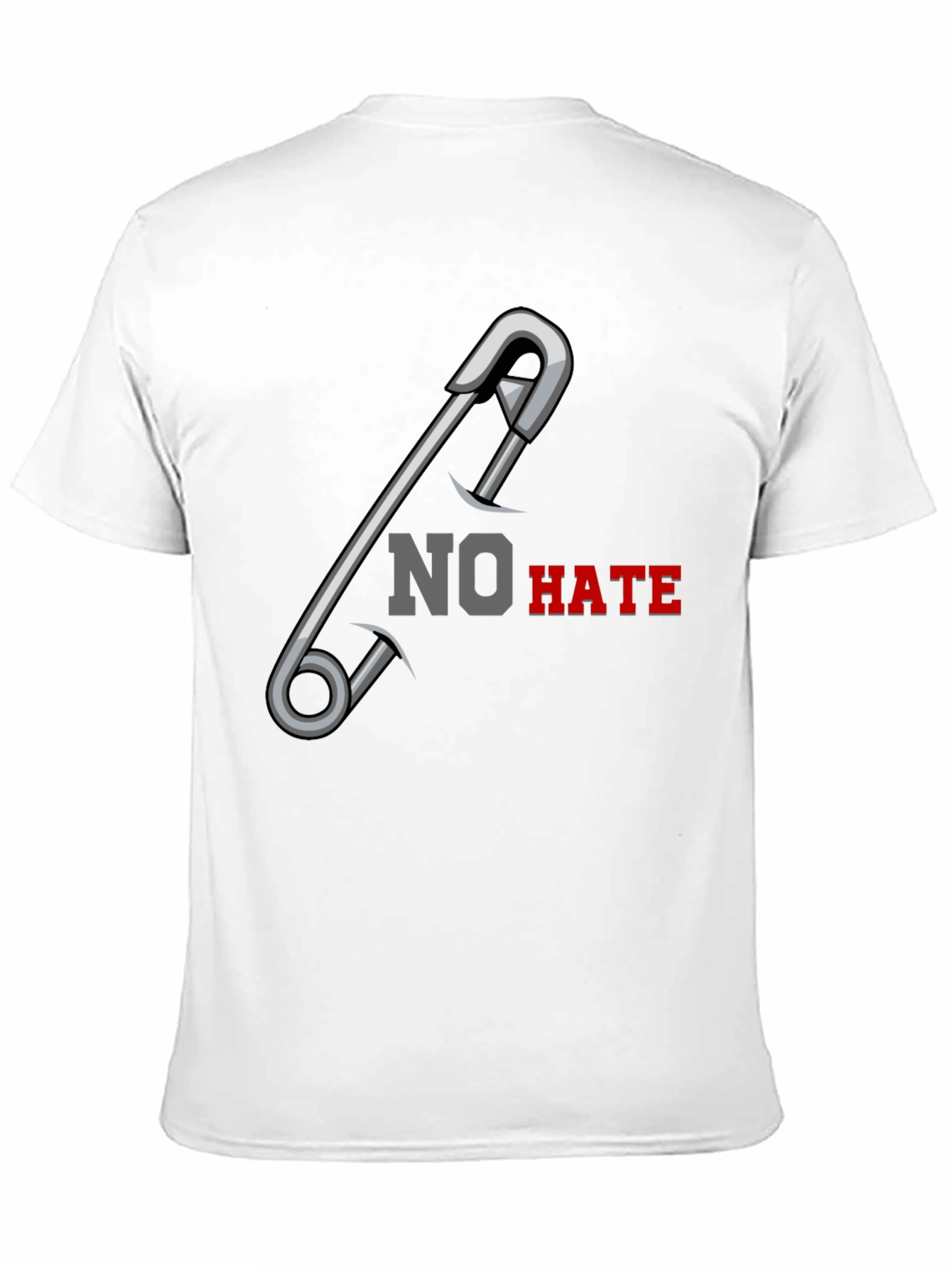 No Hate Safety Pin Graphic T-Shirt