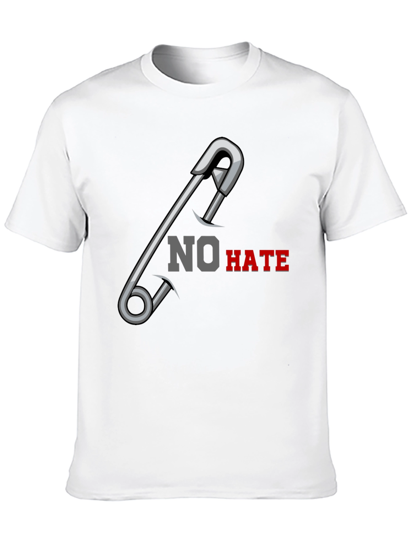 No Hate Safety Pin Graphic T-Shirt