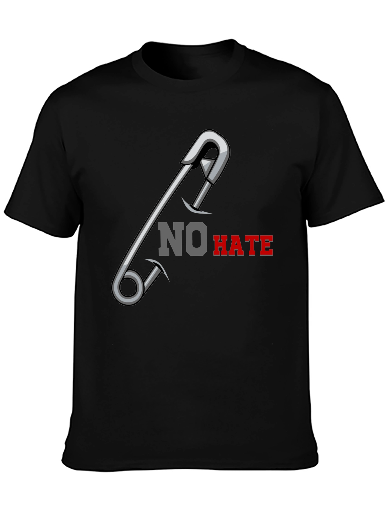 No Hate Safety Pin Graphic T-Shirt