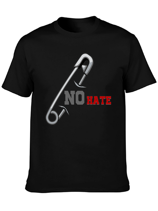 No Hate Safety Pin Graphic T-Shirt