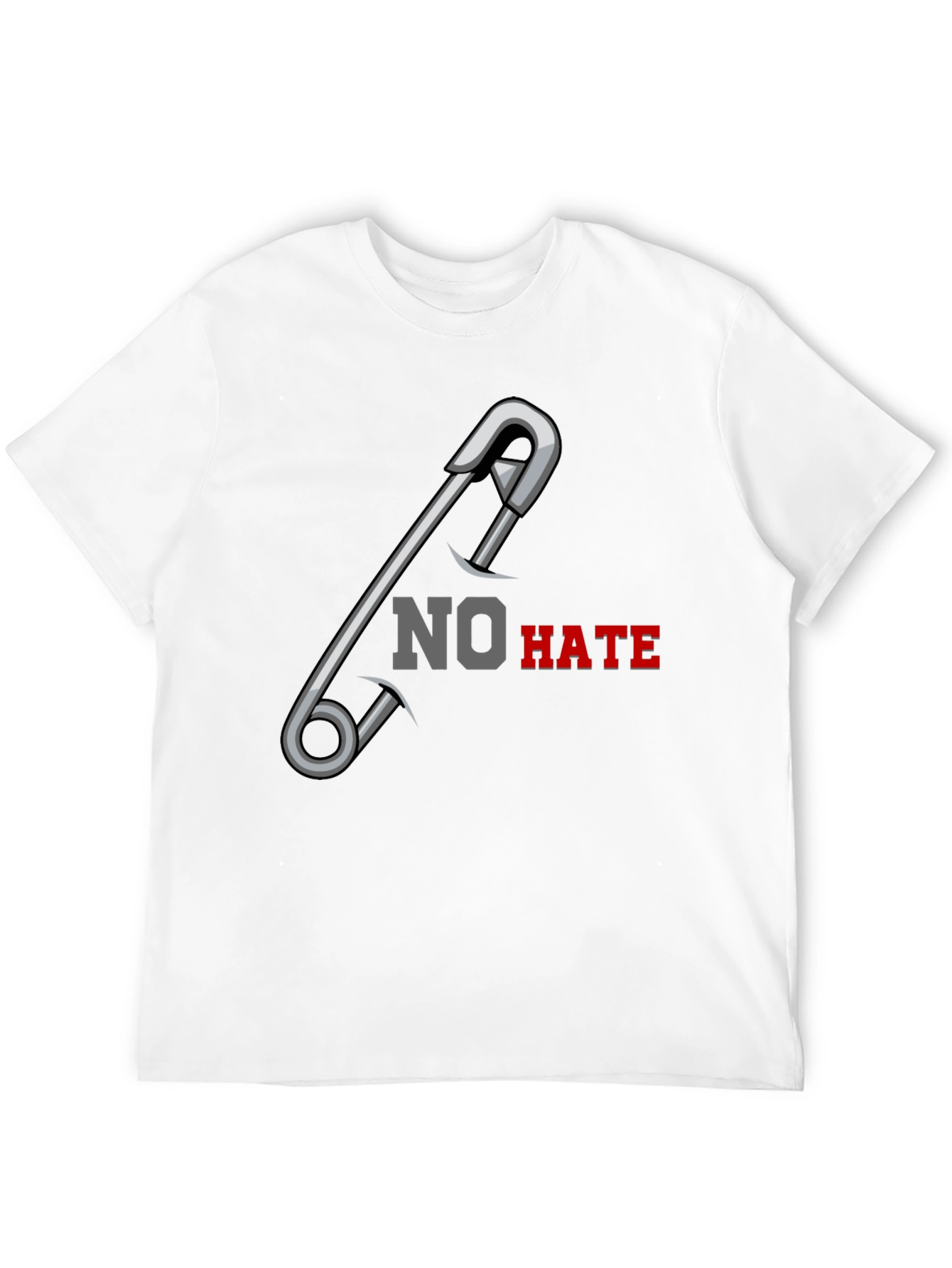 No Hate Safety Pin Graphic T-Shirt