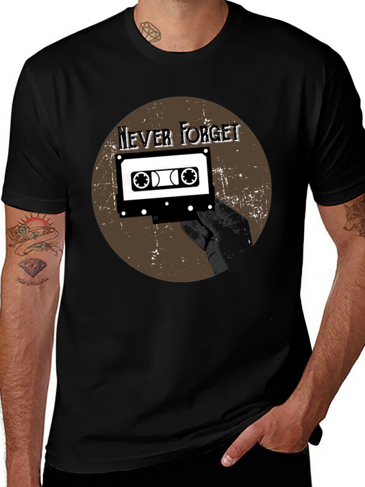 Retro Cassette Tape Graphic Tee - Never Forget