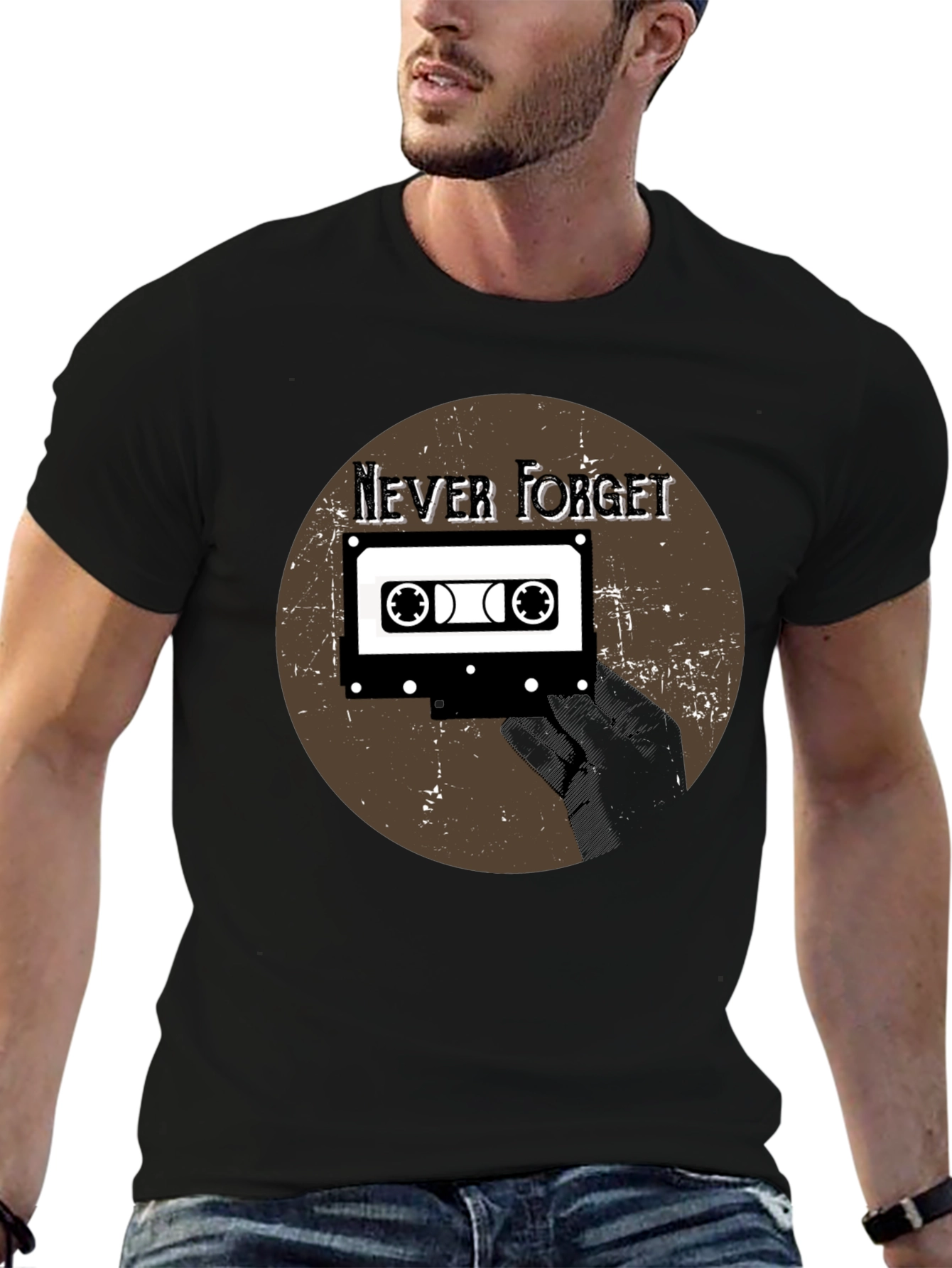 Retro Cassette Tape Graphic Tee - Never Forget