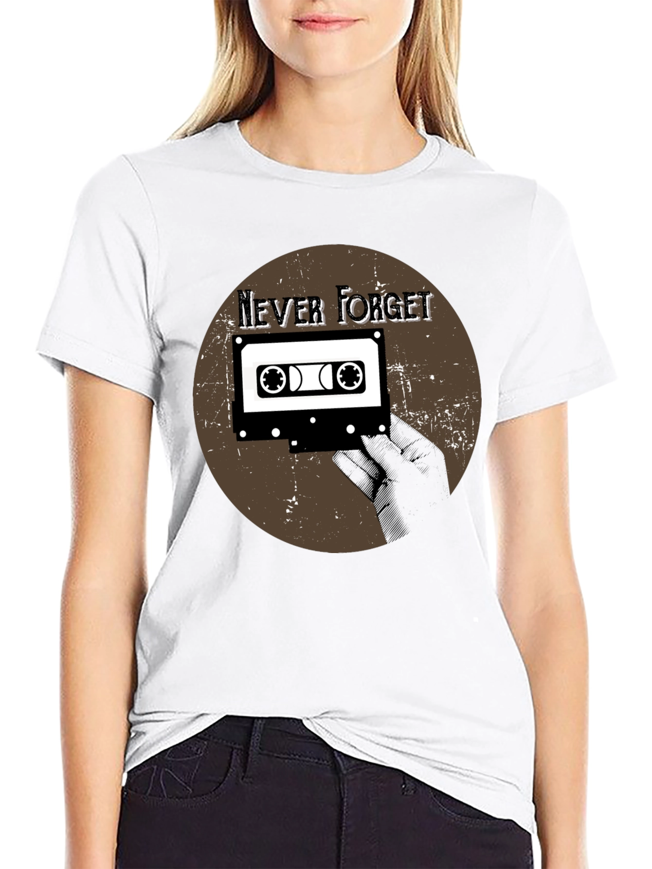 Retro Cassette Tape Graphic Tee - Never Forget
