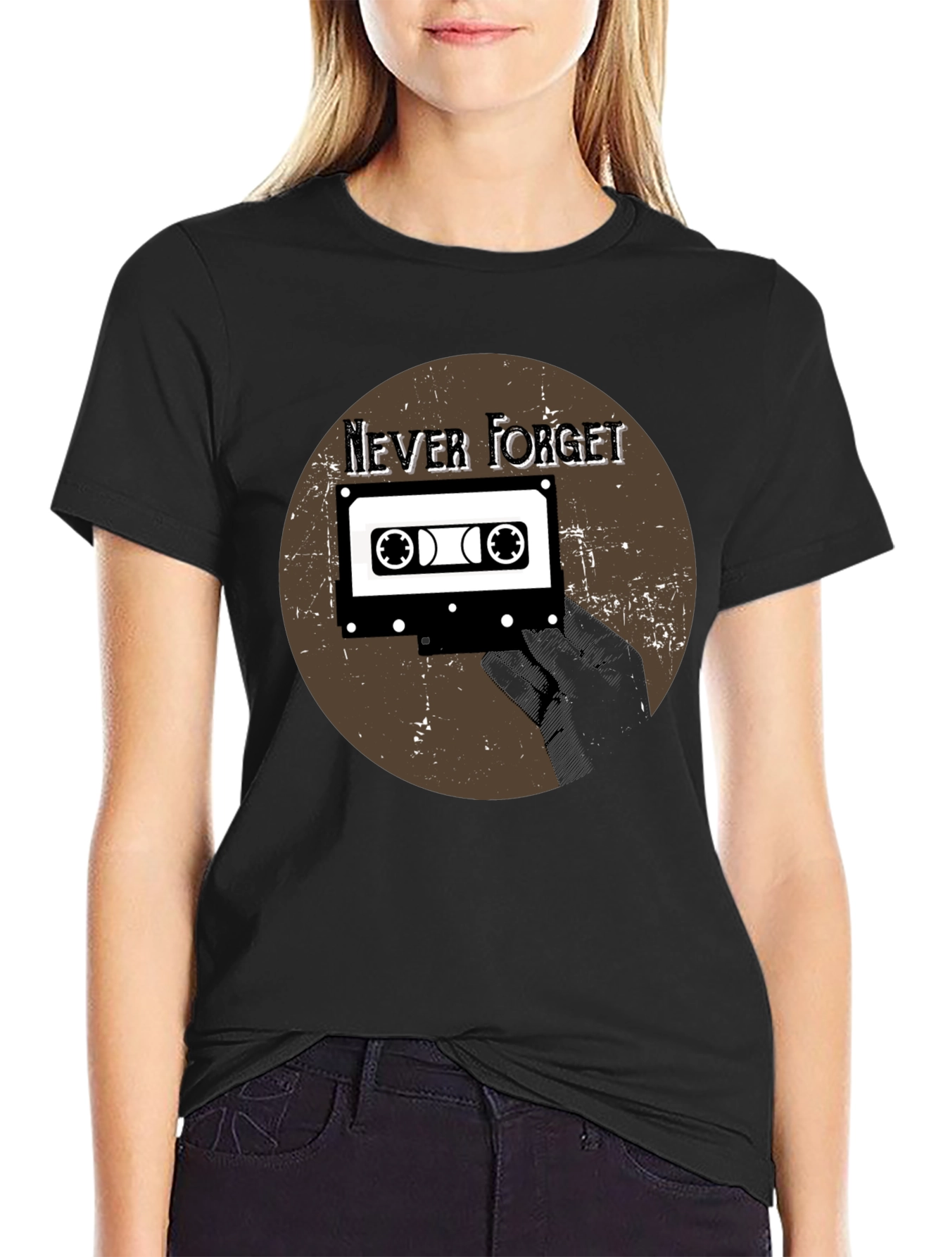 Retro Cassette Tape Graphic Tee - Never Forget