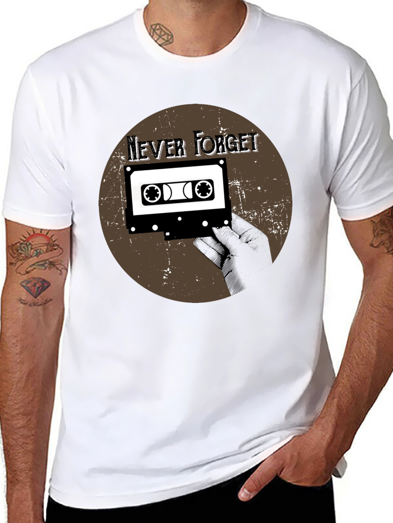 Retro Cassette Tape Graphic Tee - Never Forget
