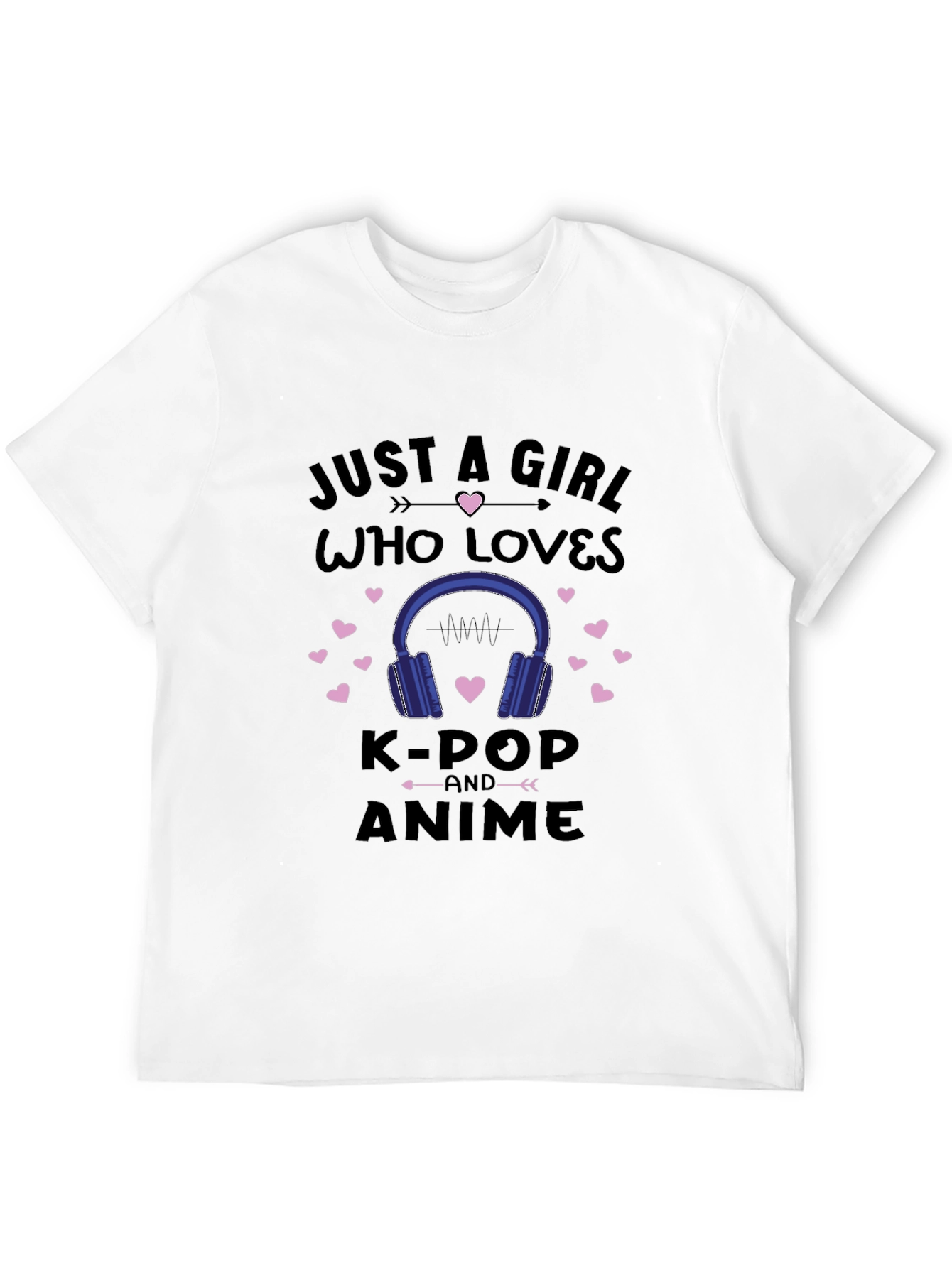 K-Pop & Anime Girls Black Graphic T-Shirt