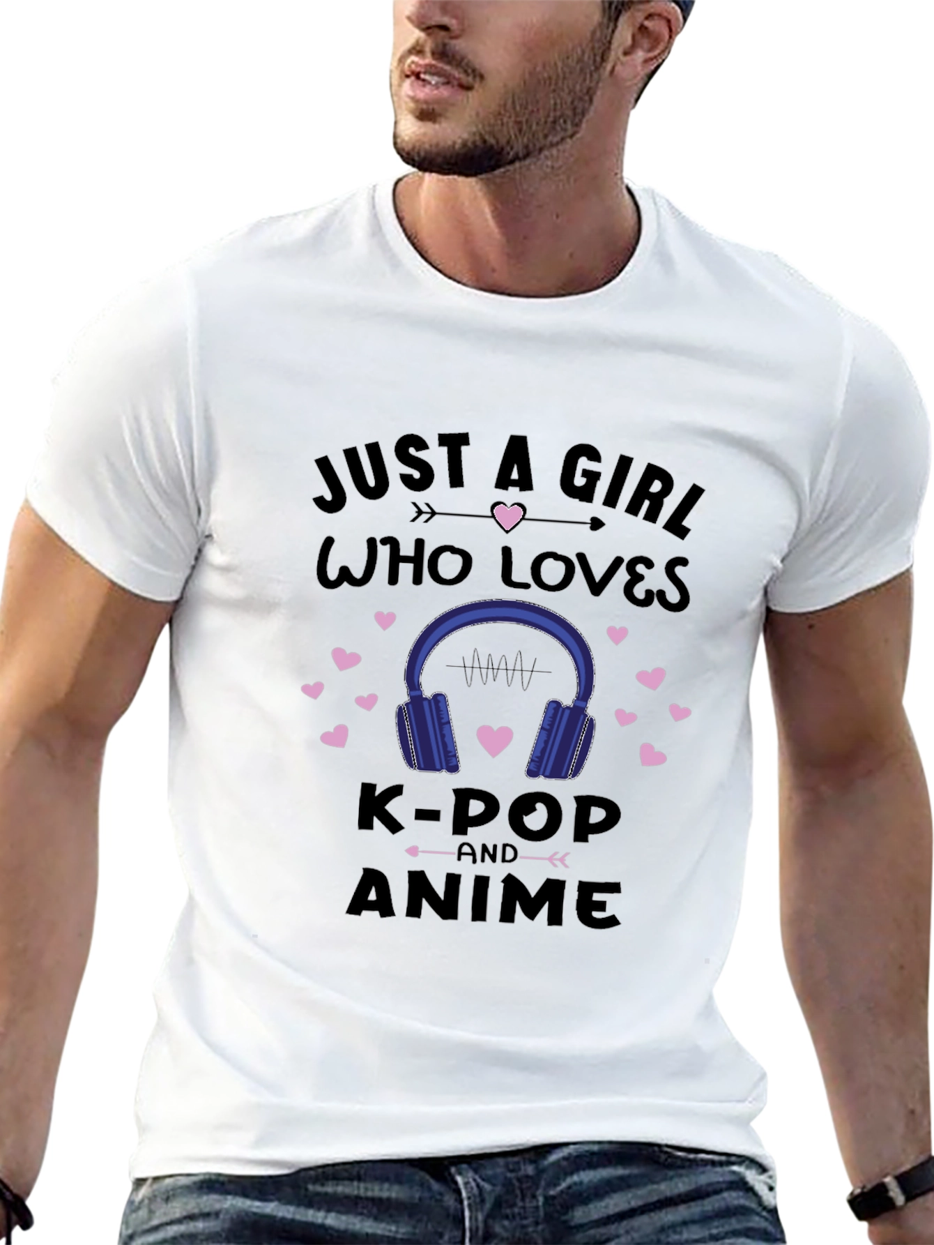 K-Pop & Anime Girls Black Graphic T-Shirt