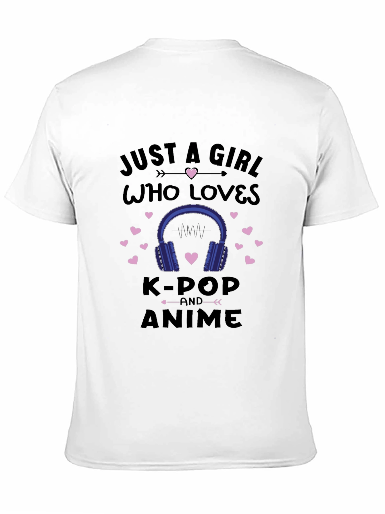 K-Pop & Anime Girls Black Graphic T-Shirt