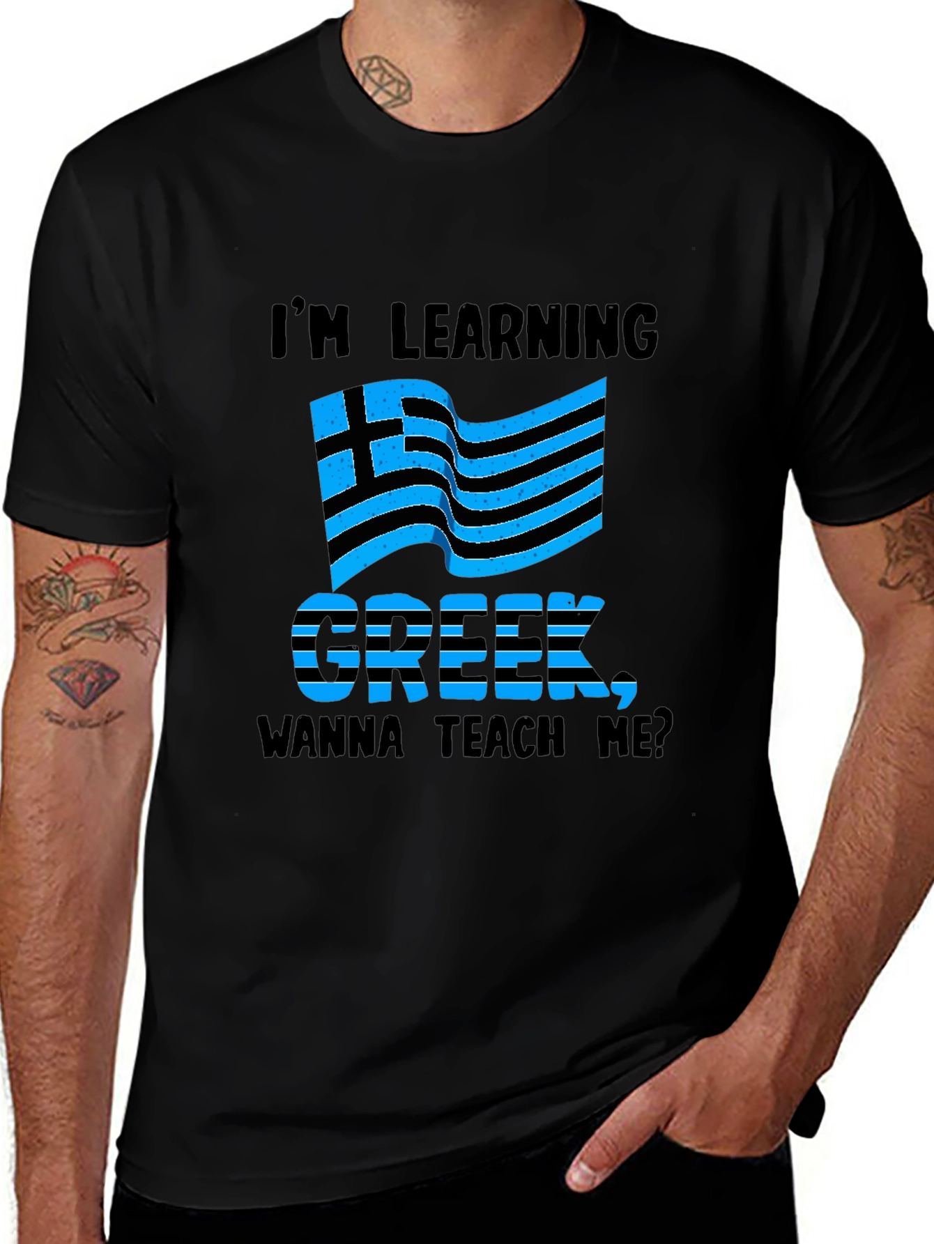 Im Learning Greek T-Shirt Funny Novelty Tee