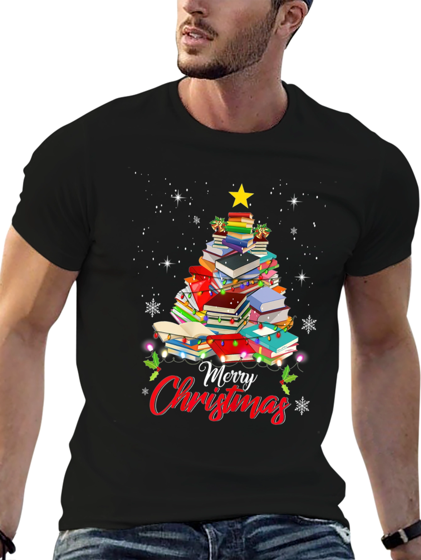Book Christmas Tree T-Shirt
