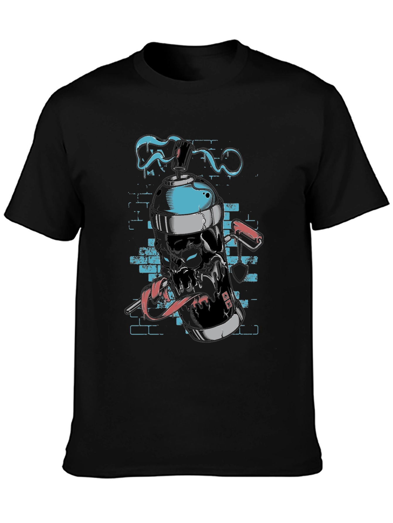 Skull Spray Paint Graphic Tee - Edgy Streetwear