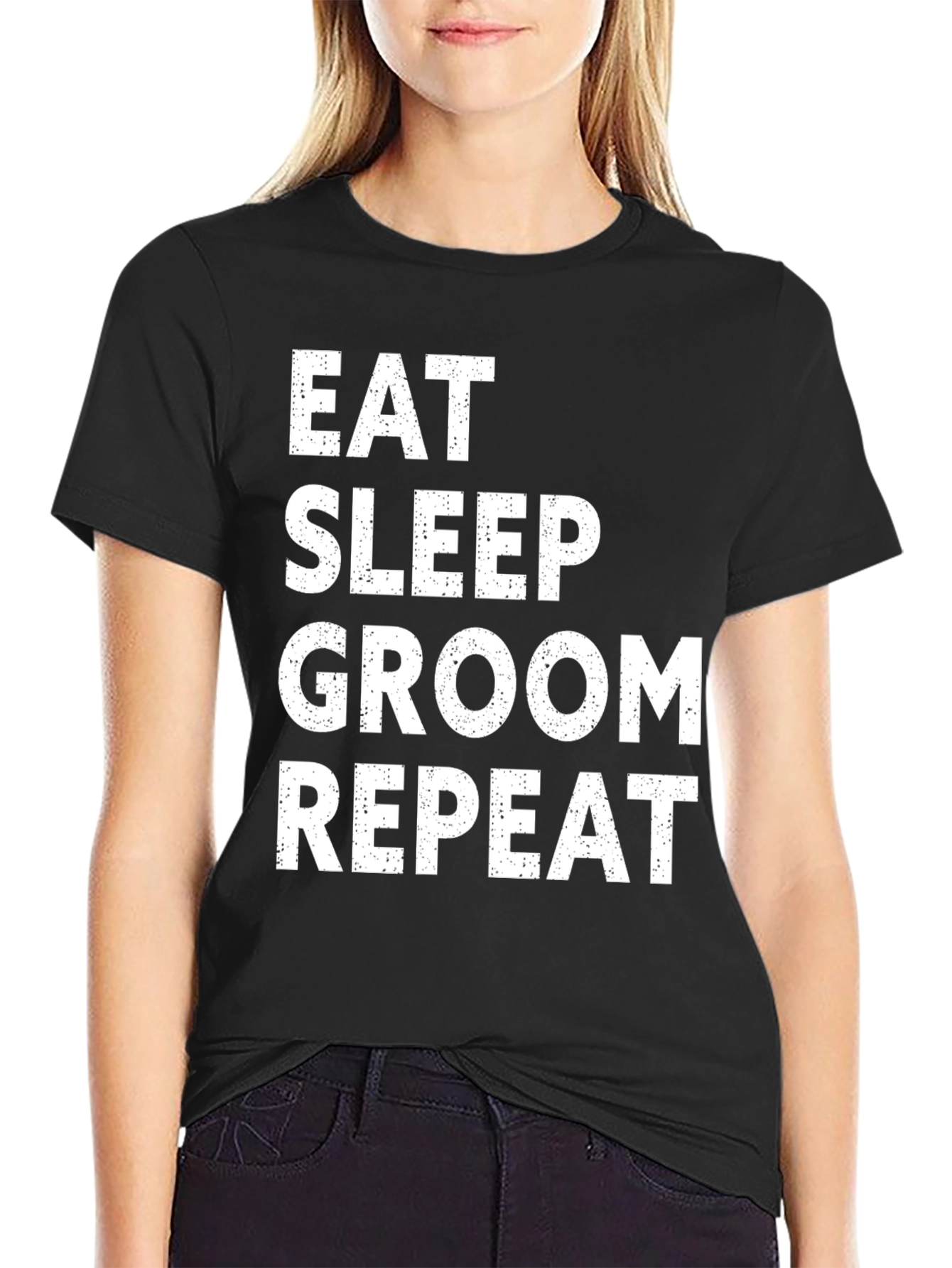 Eat Sleep Groom Repeat Graphic Tee