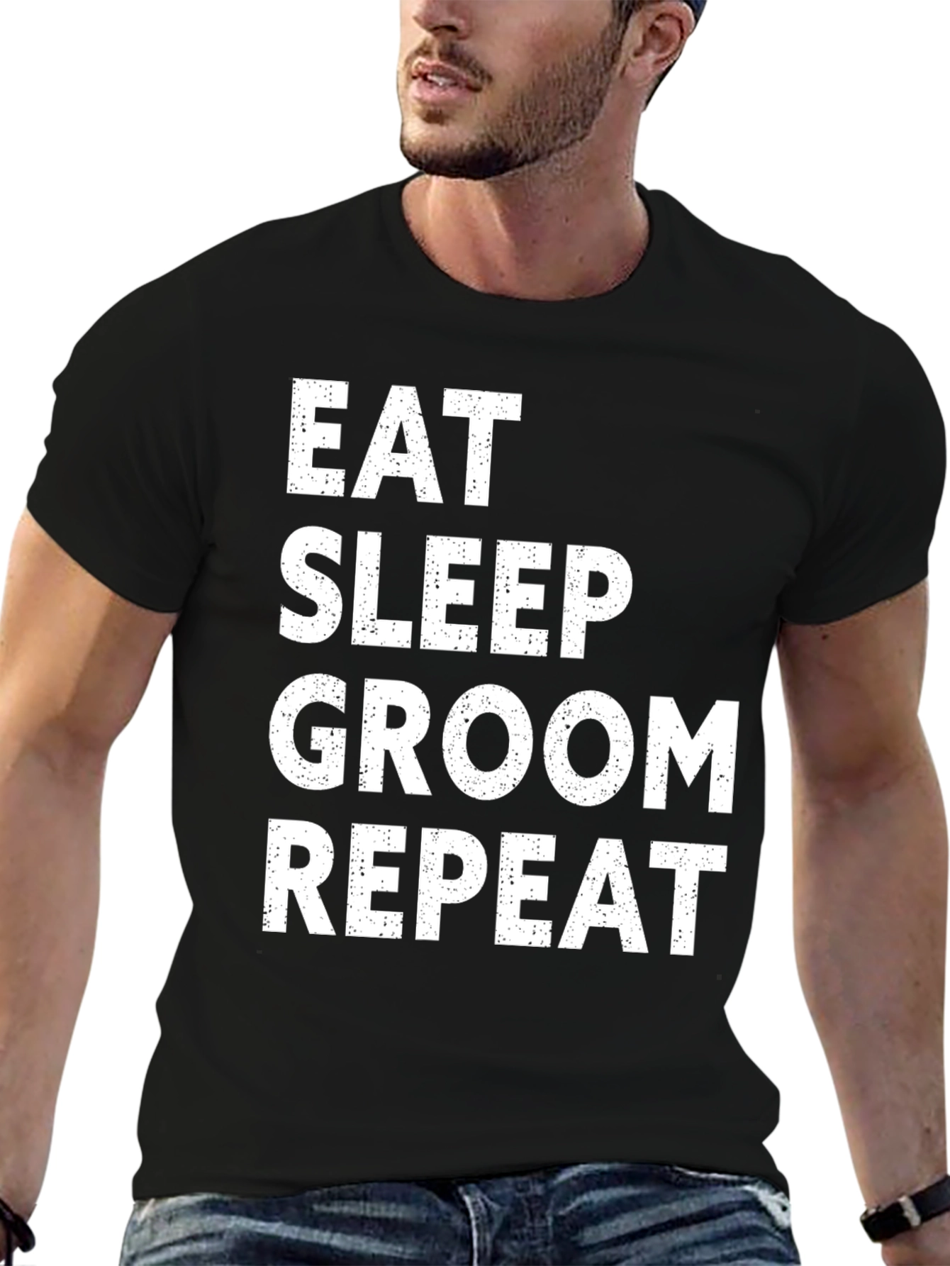Eat Sleep Groom Repeat Graphic Tee