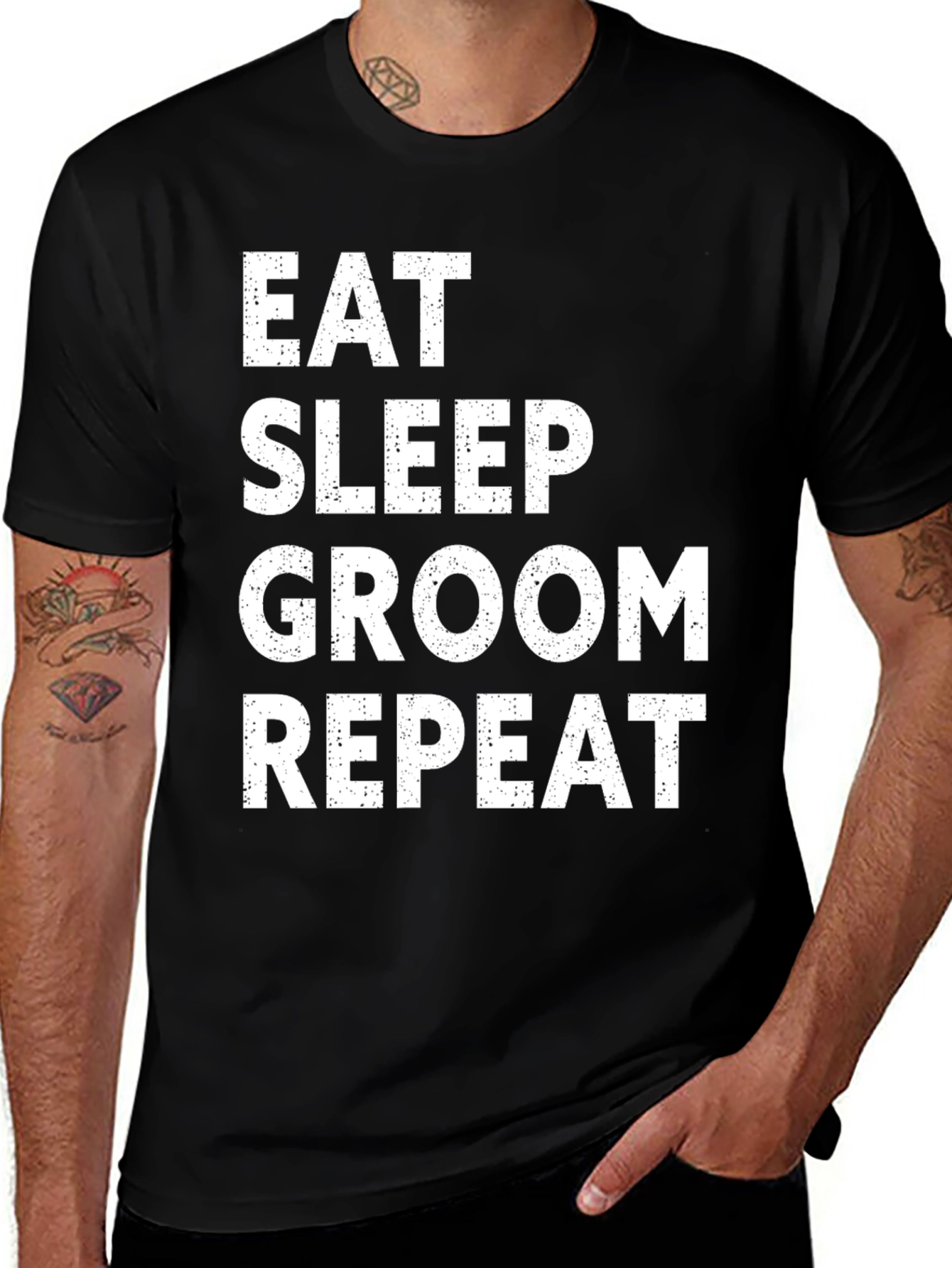 Eat Sleep Groom Repeat Graphic Tee