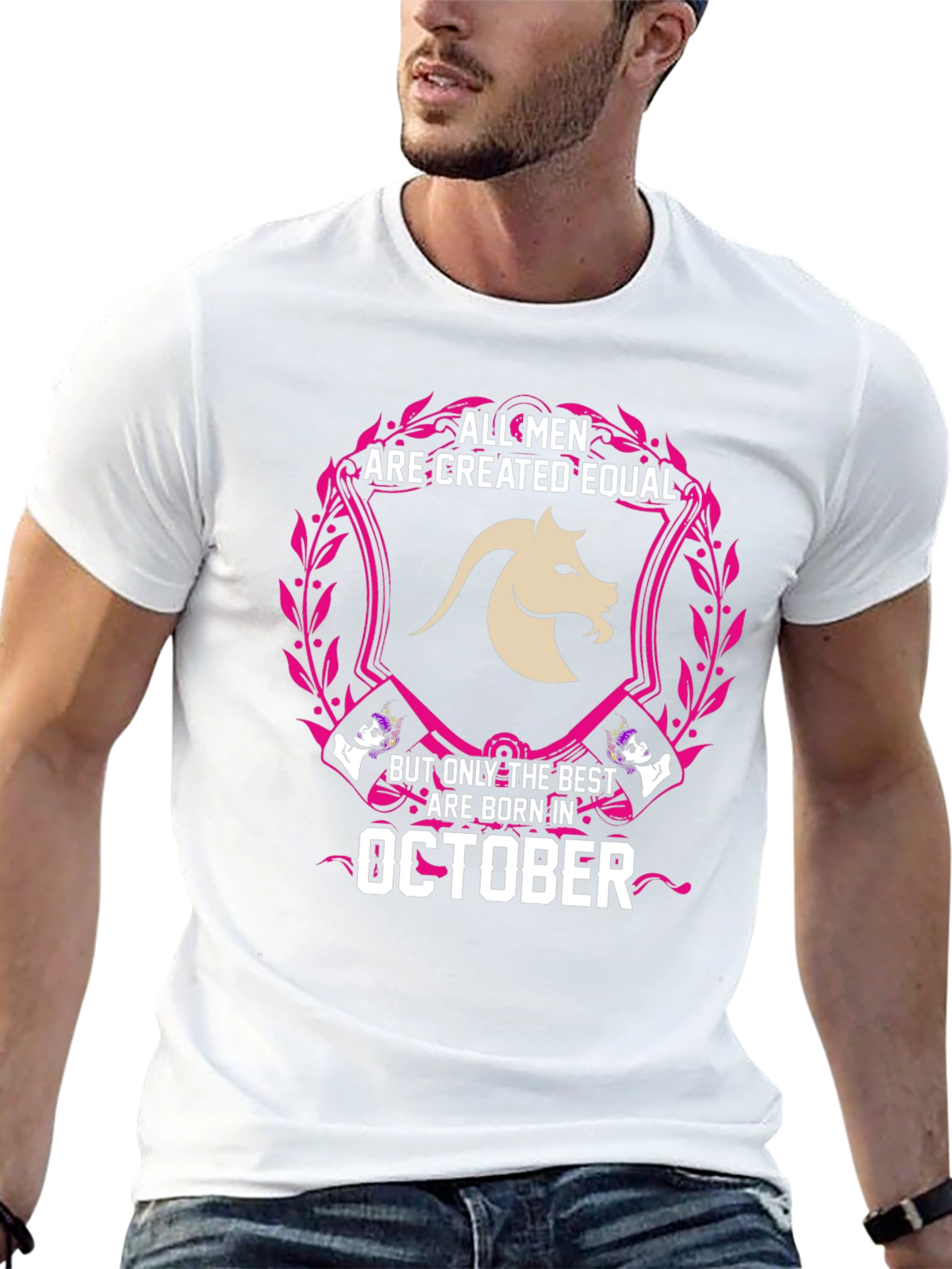 All Men Are Created Equal October Birthday T-Shirt