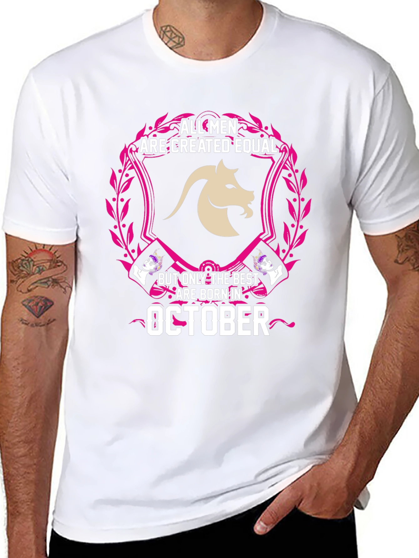 All Men Are Created Equal October Birthday T-Shirt