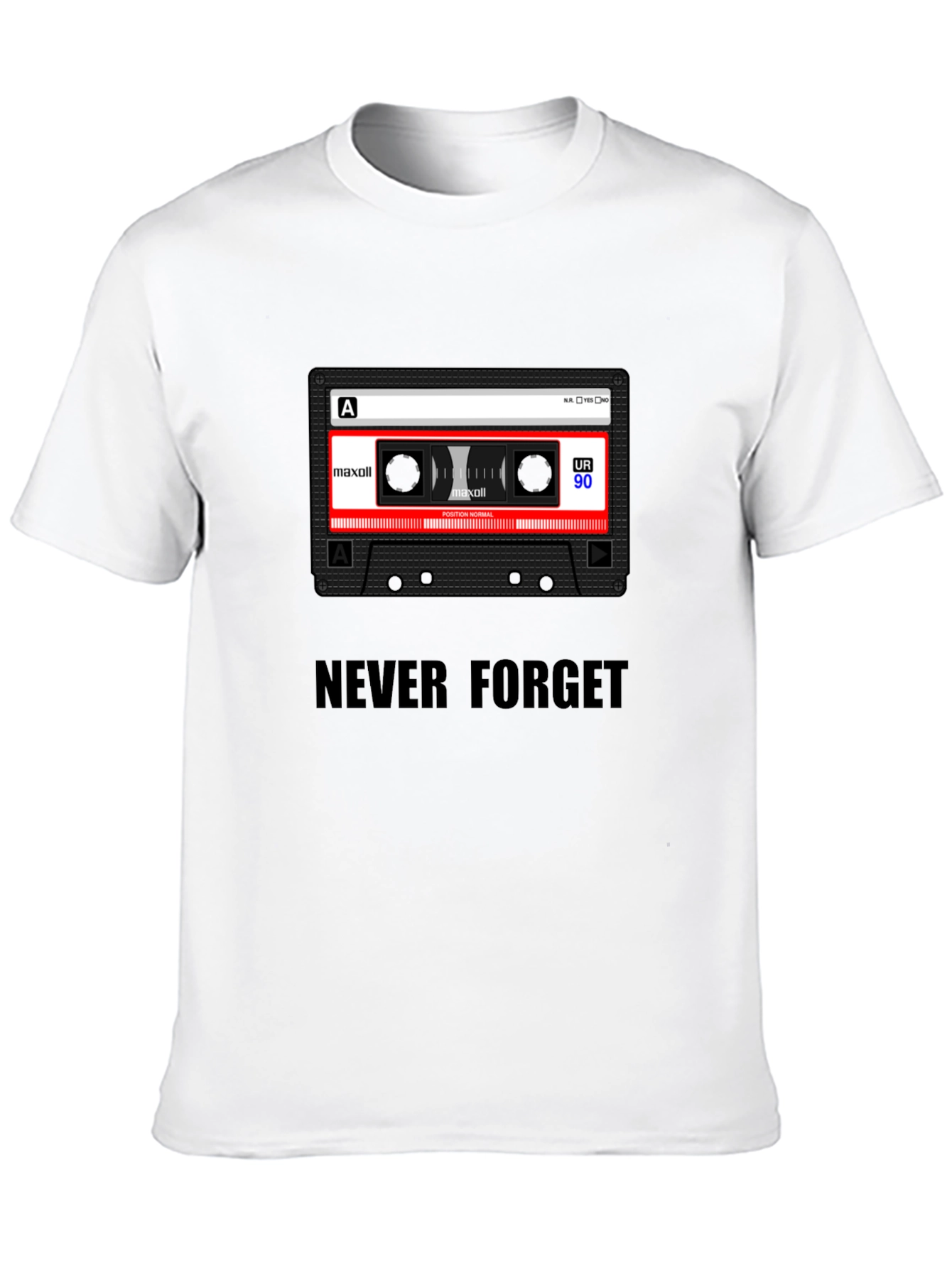 Never Forget Cassette Tape Black T-Shirt