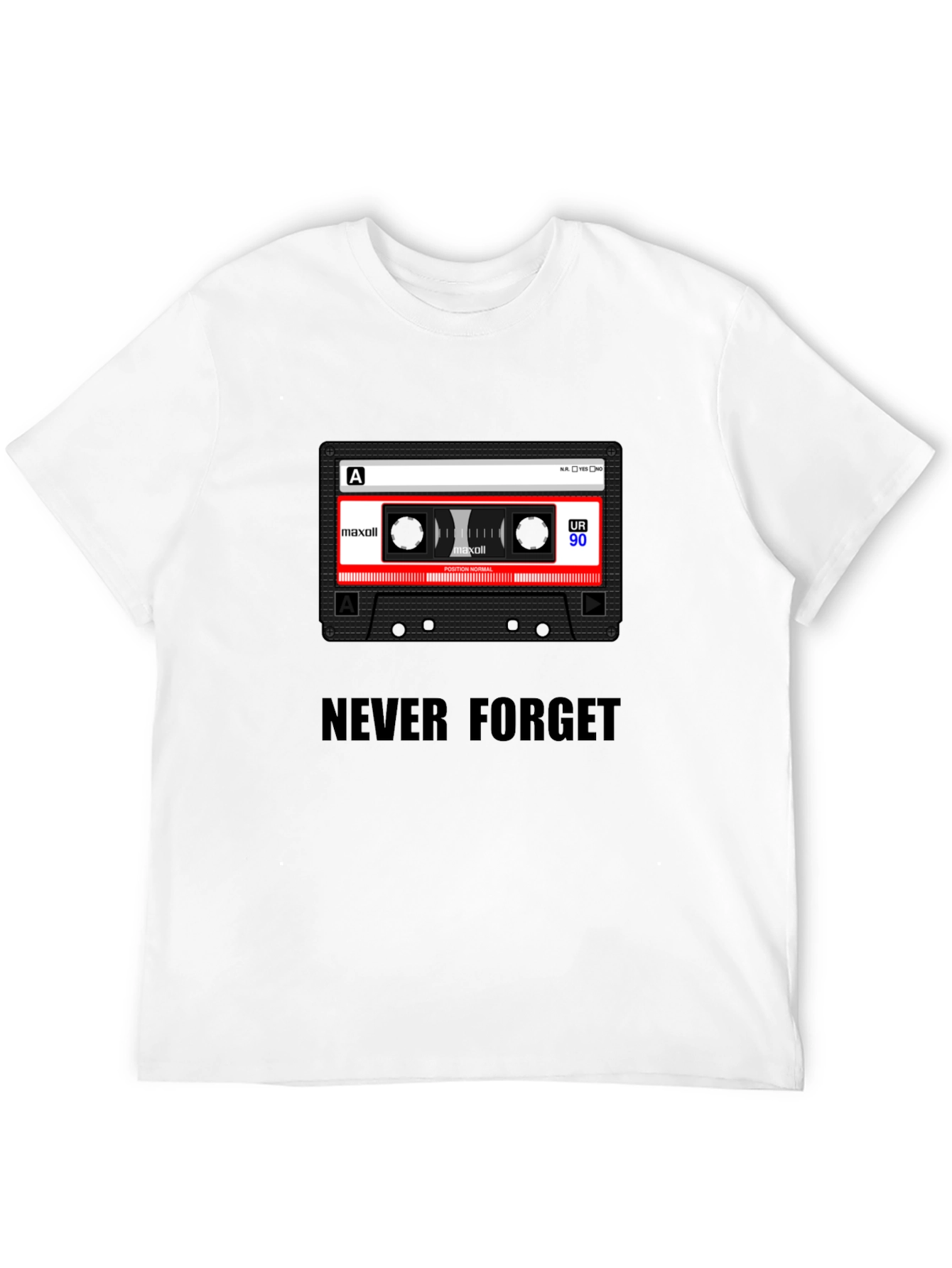 Never Forget Cassette Tape Black T-Shirt