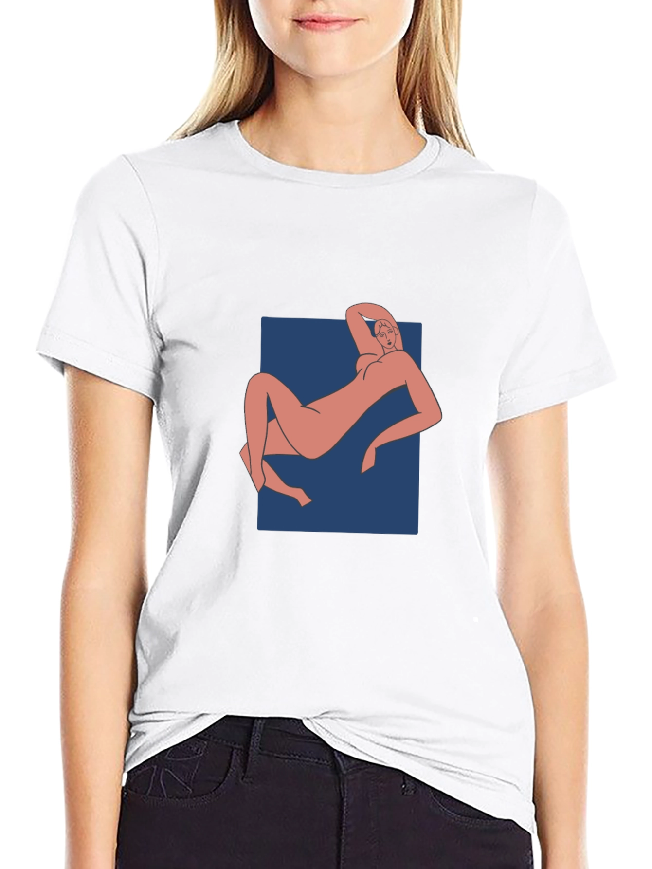 Abstract Woman Graphic Black T-Shirt