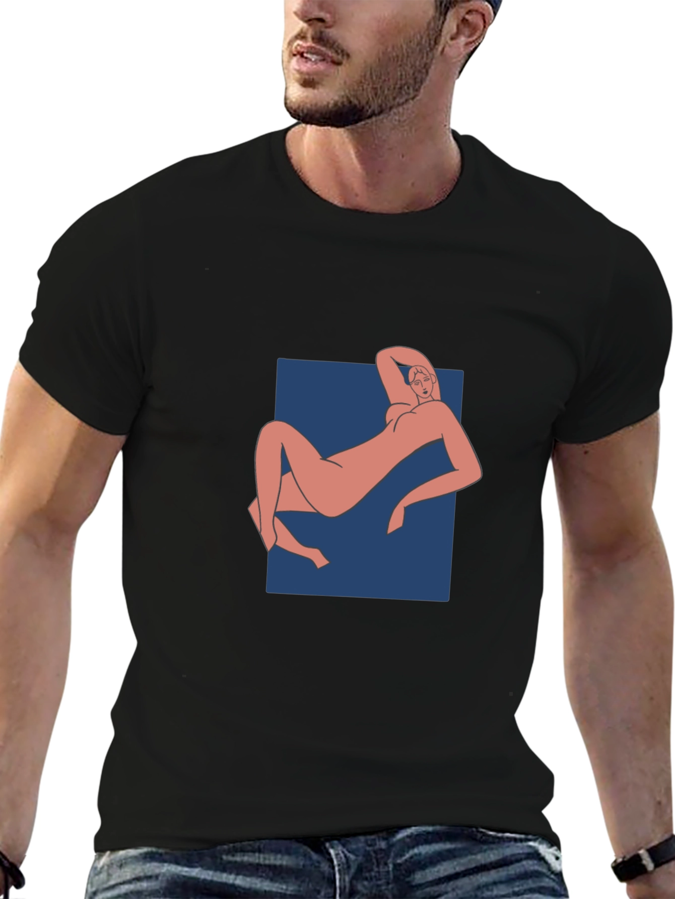 Abstract Woman Graphic Black T-Shirt
