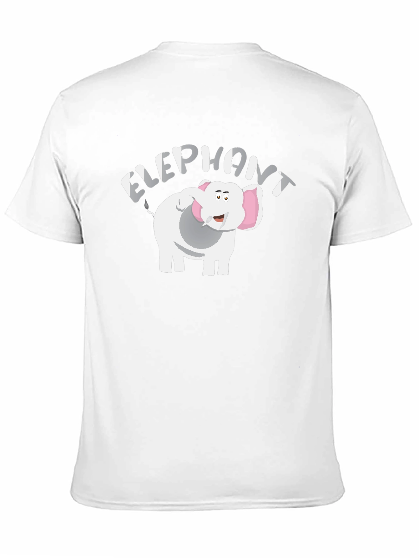 Cartoon Elephant Graphic T-Shirt - Black