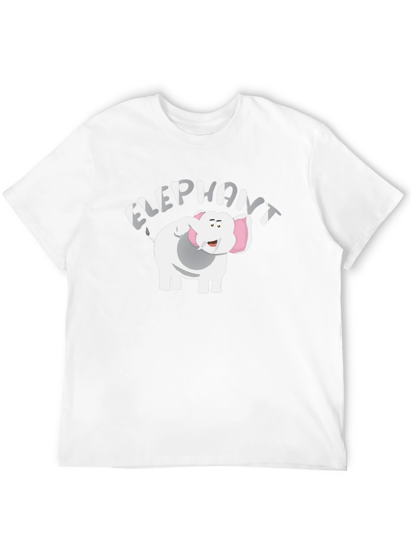 Cartoon Elephant Graphic T-Shirt - Black