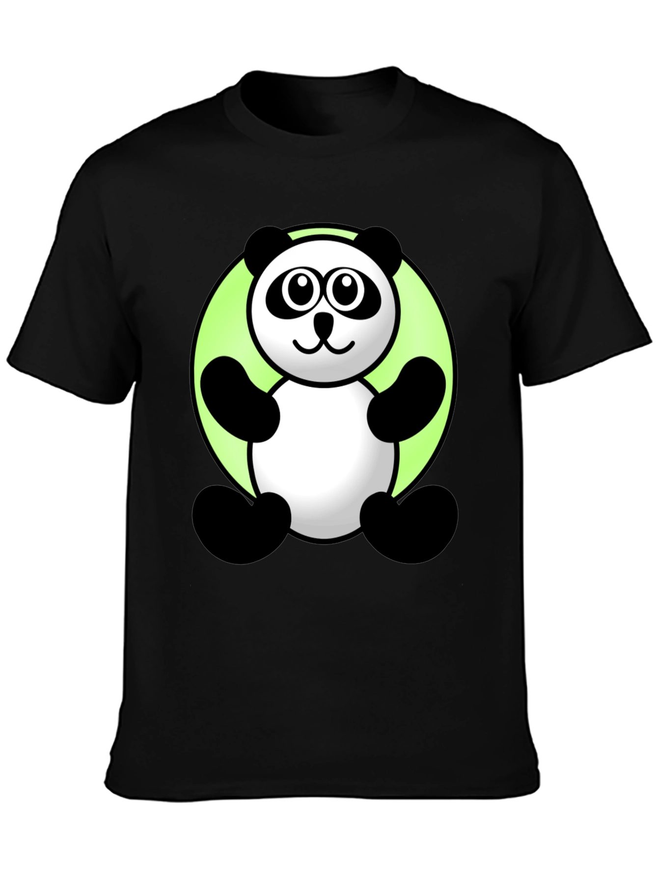 Cute Cartoon Panda Graphic Tee - Black T-Shirt