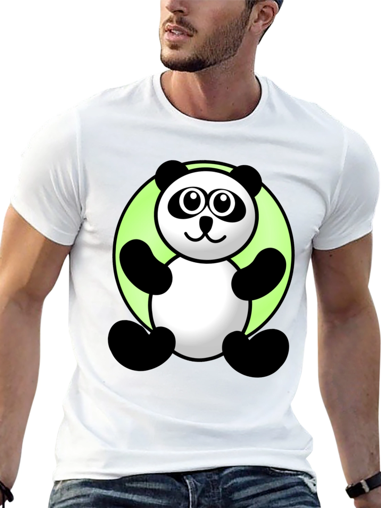 Cute Cartoon Panda Graphic Tee - Black T-Shirt
