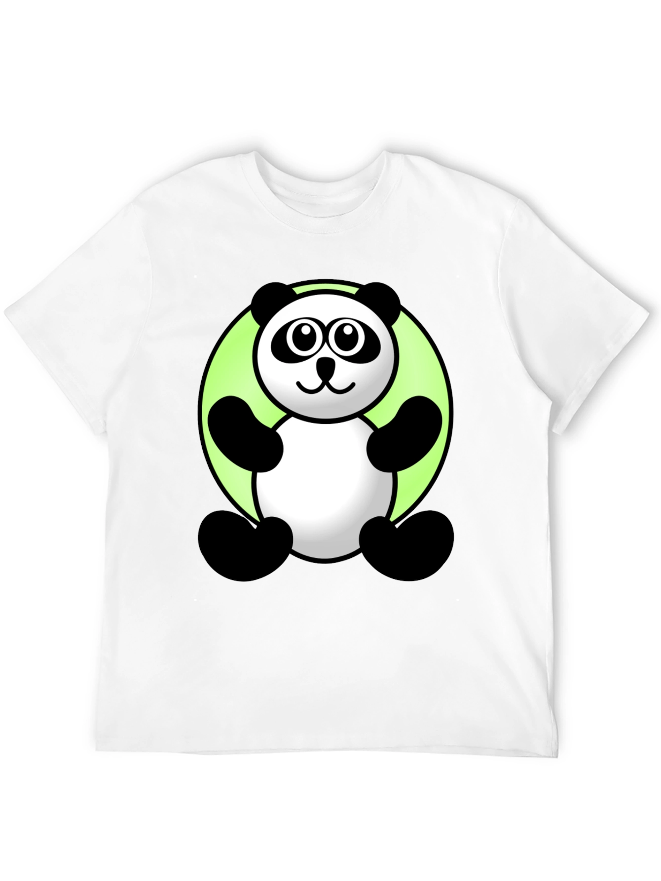 Cute Cartoon Panda Graphic Tee - Black T-Shirt