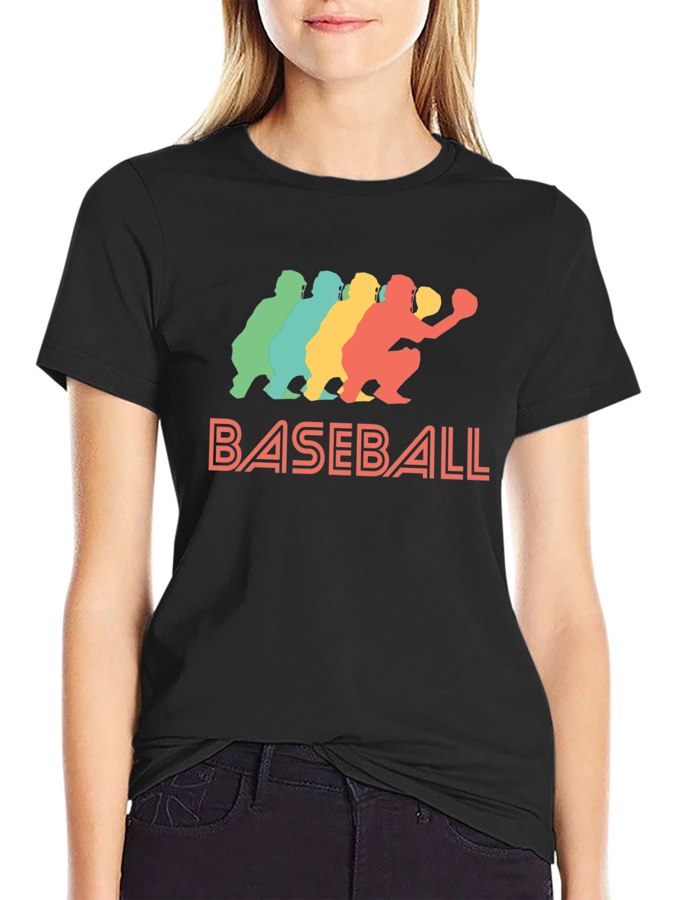 Retro Baseball Catcher Graphic Tee