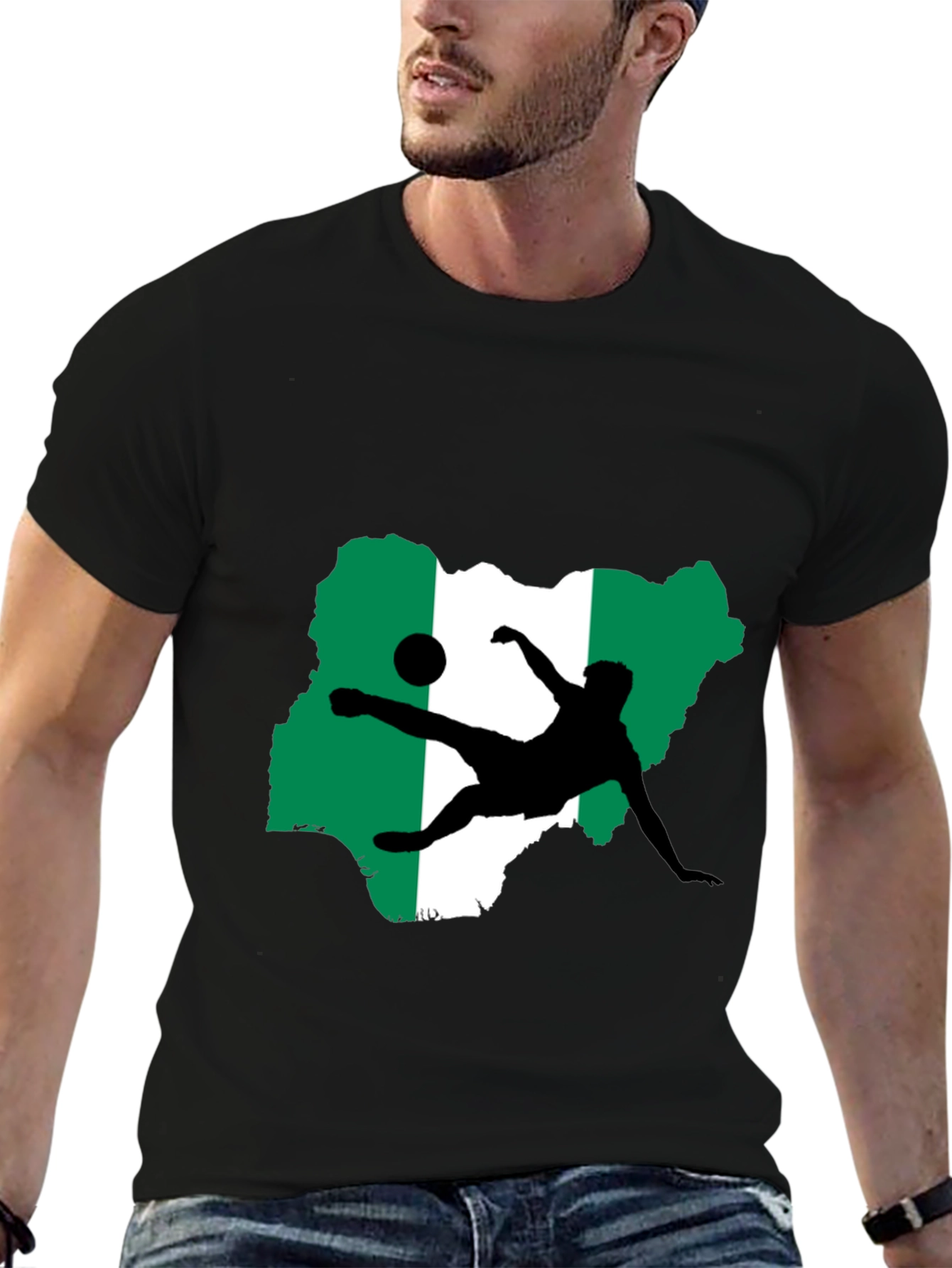 Nigeria Soccer Graphic Tee - Black