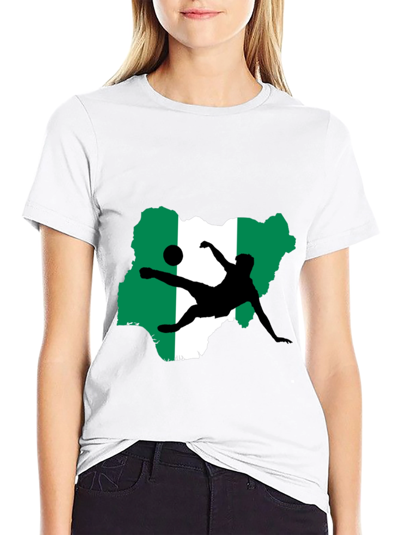Nigeria Soccer Graphic Tee - Black