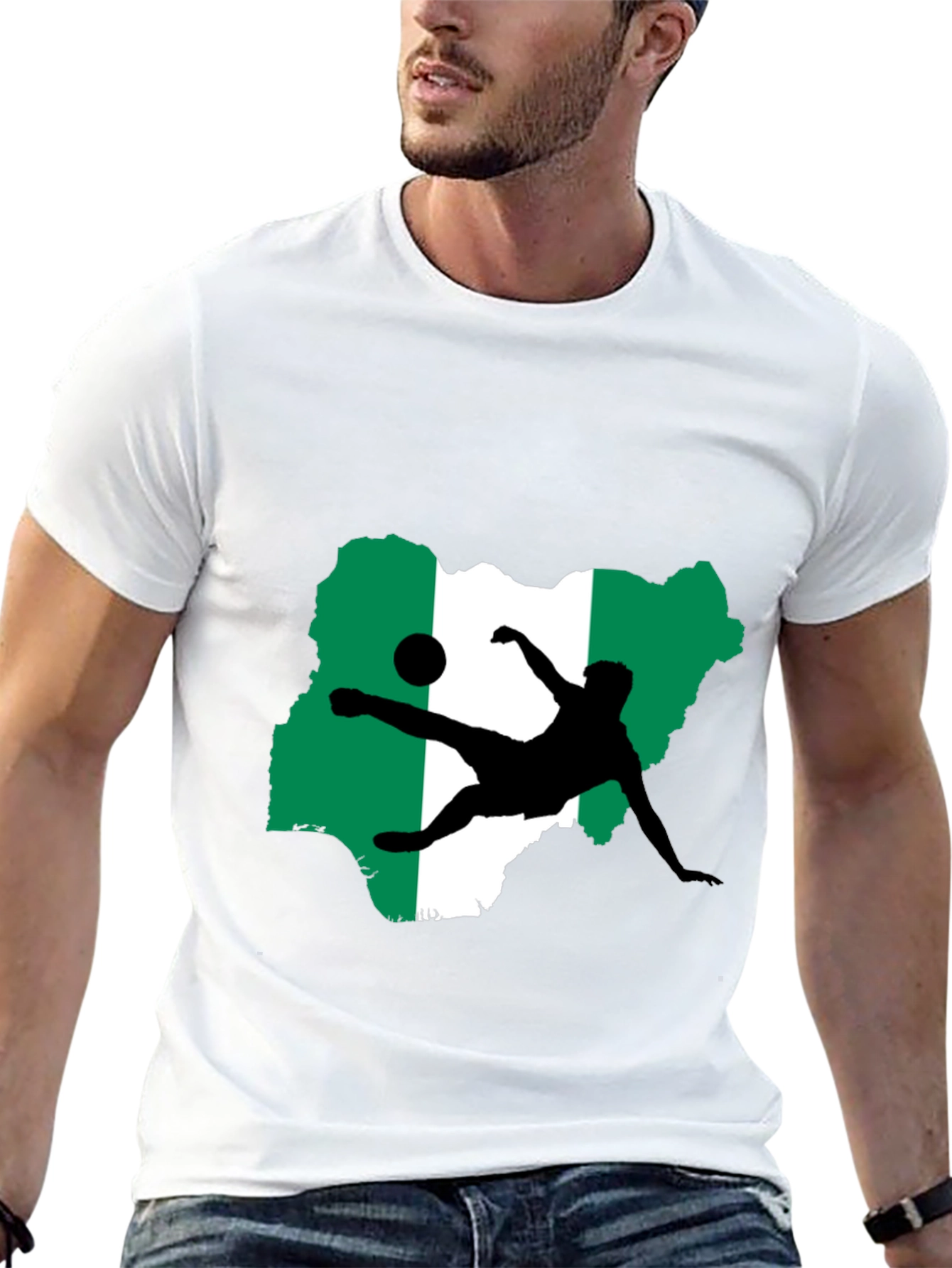 Nigeria Soccer Graphic Tee - Black