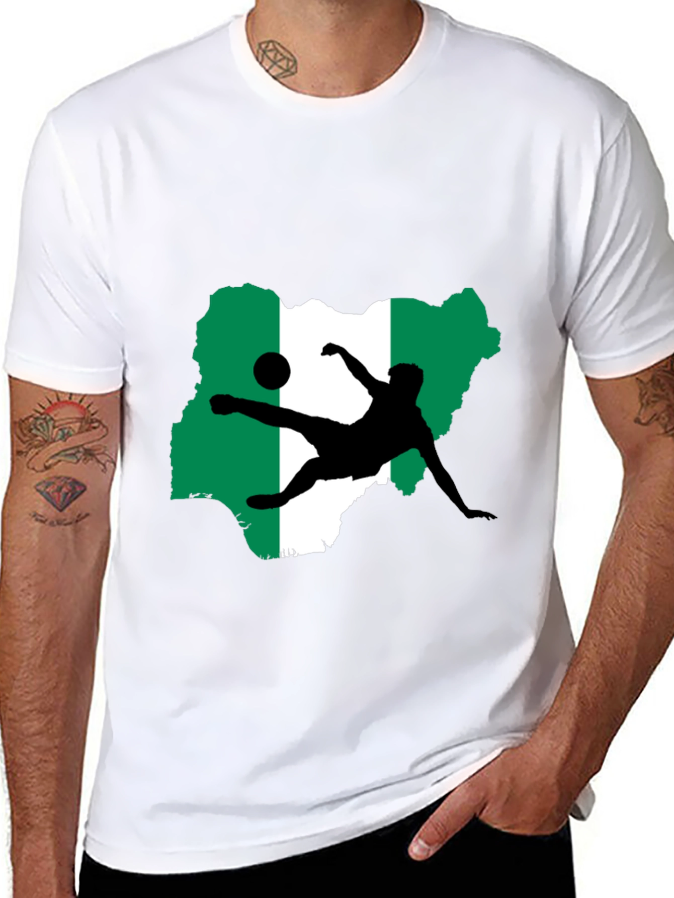 Nigeria Soccer Graphic Tee - Black