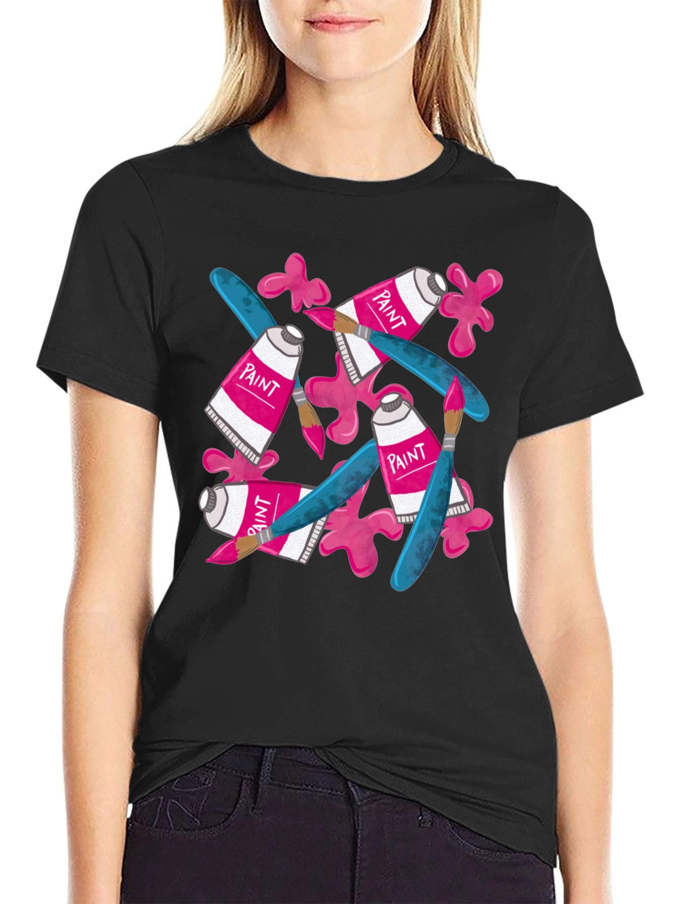 Paint Tubes and Brushes Graphic T-Shirt