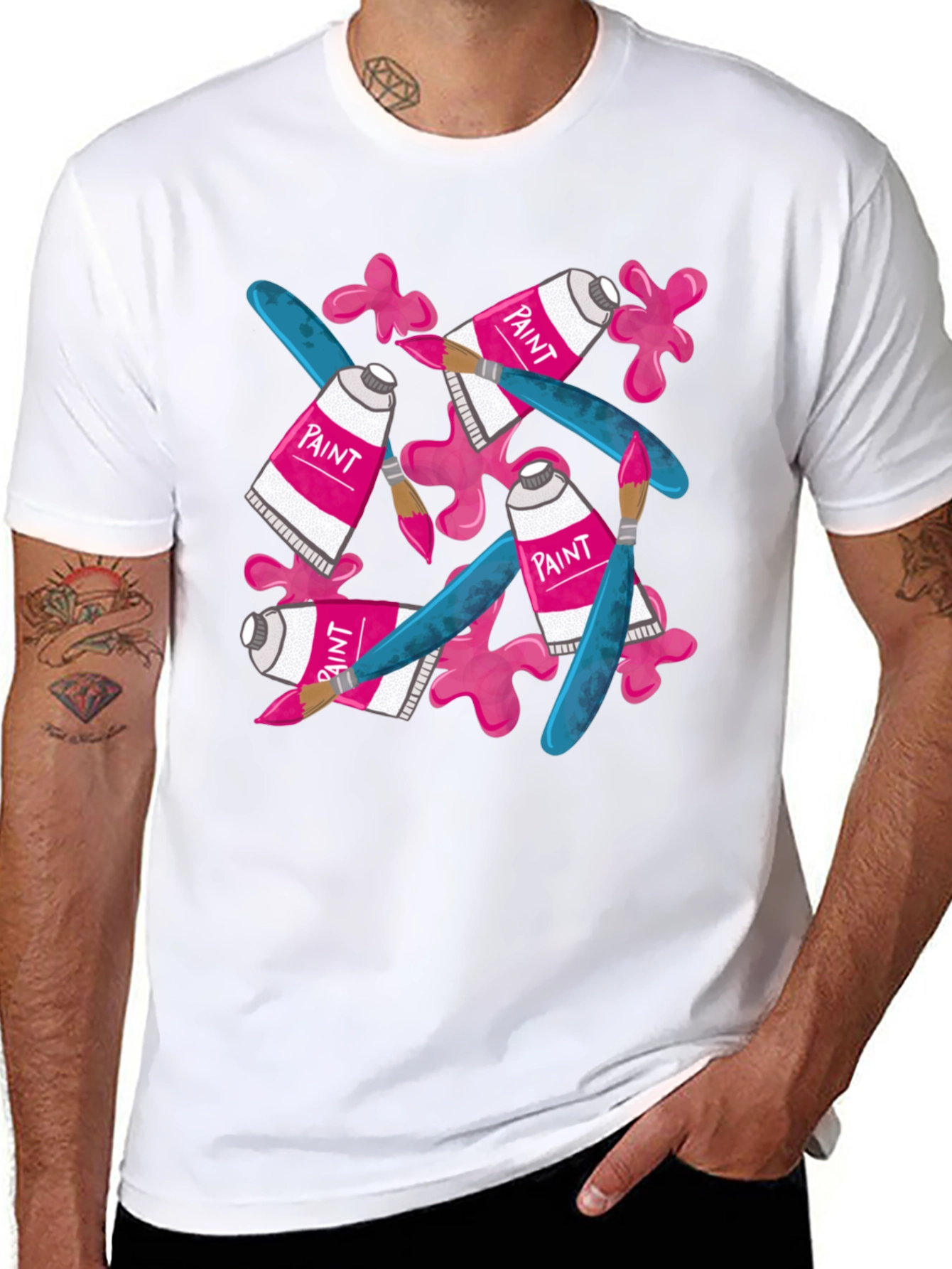 Paint Tubes and Brushes Graphic T-Shirt