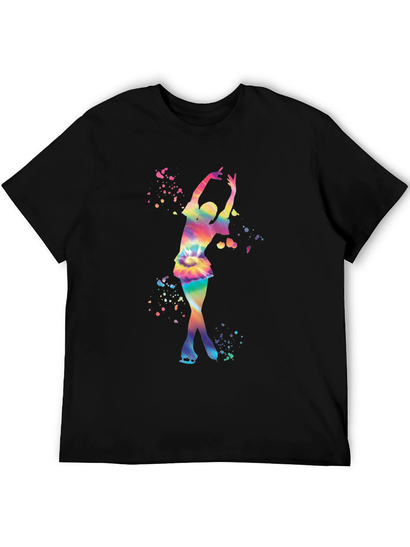 Rainbow Tie Dye Ice Skater Graphic T-Shirt