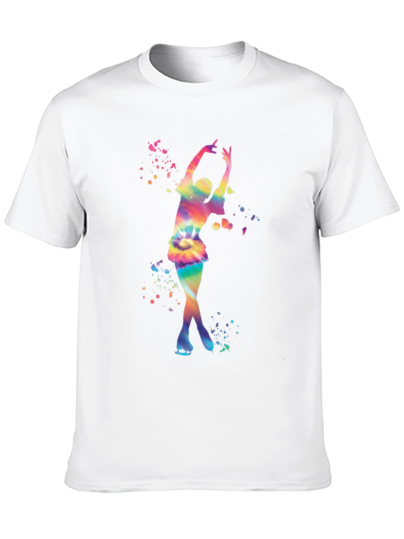 Rainbow Tie Dye Ice Skater Graphic T-Shirt