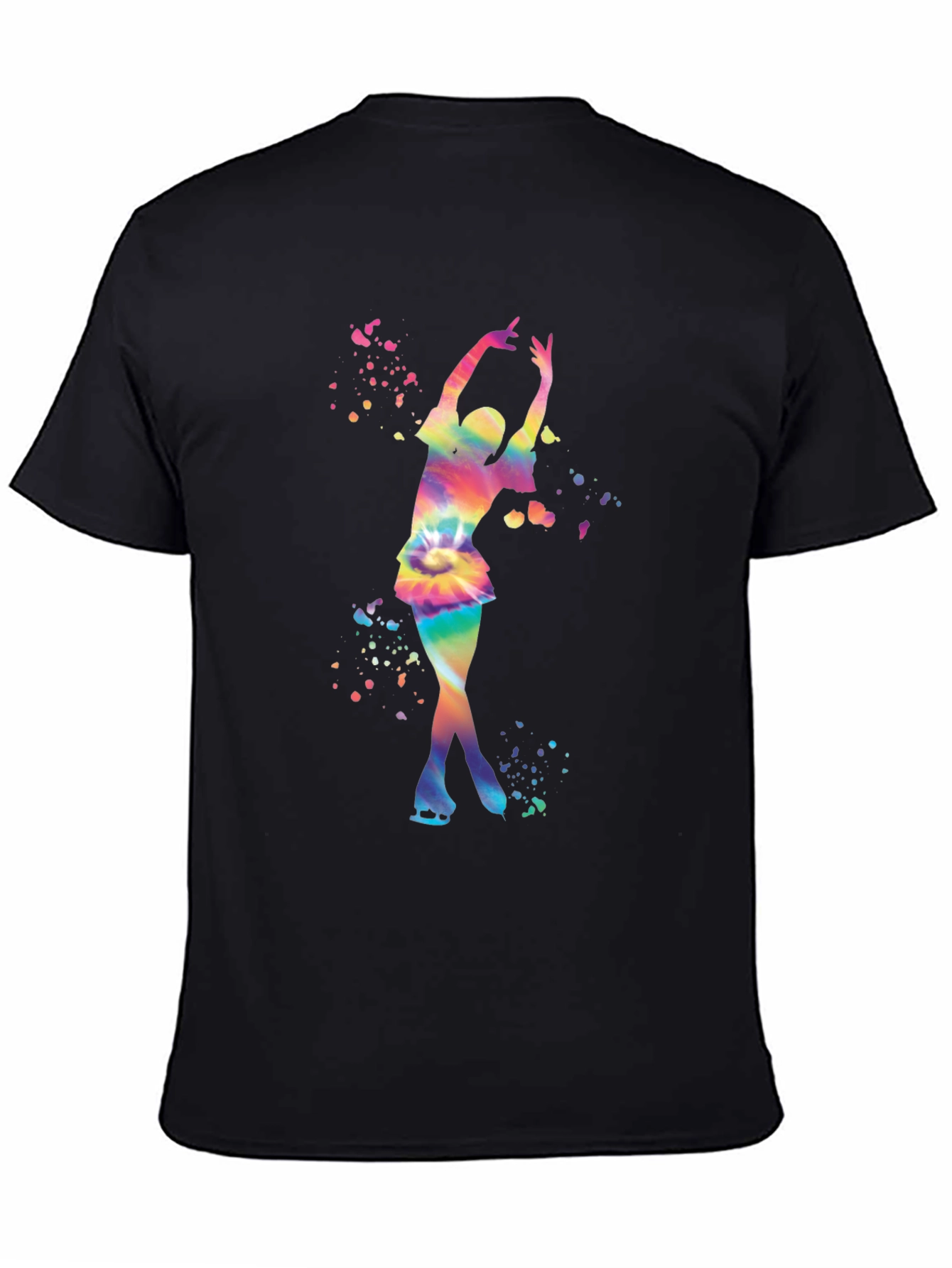 Rainbow Tie Dye Ice Skater Graphic T-Shirt