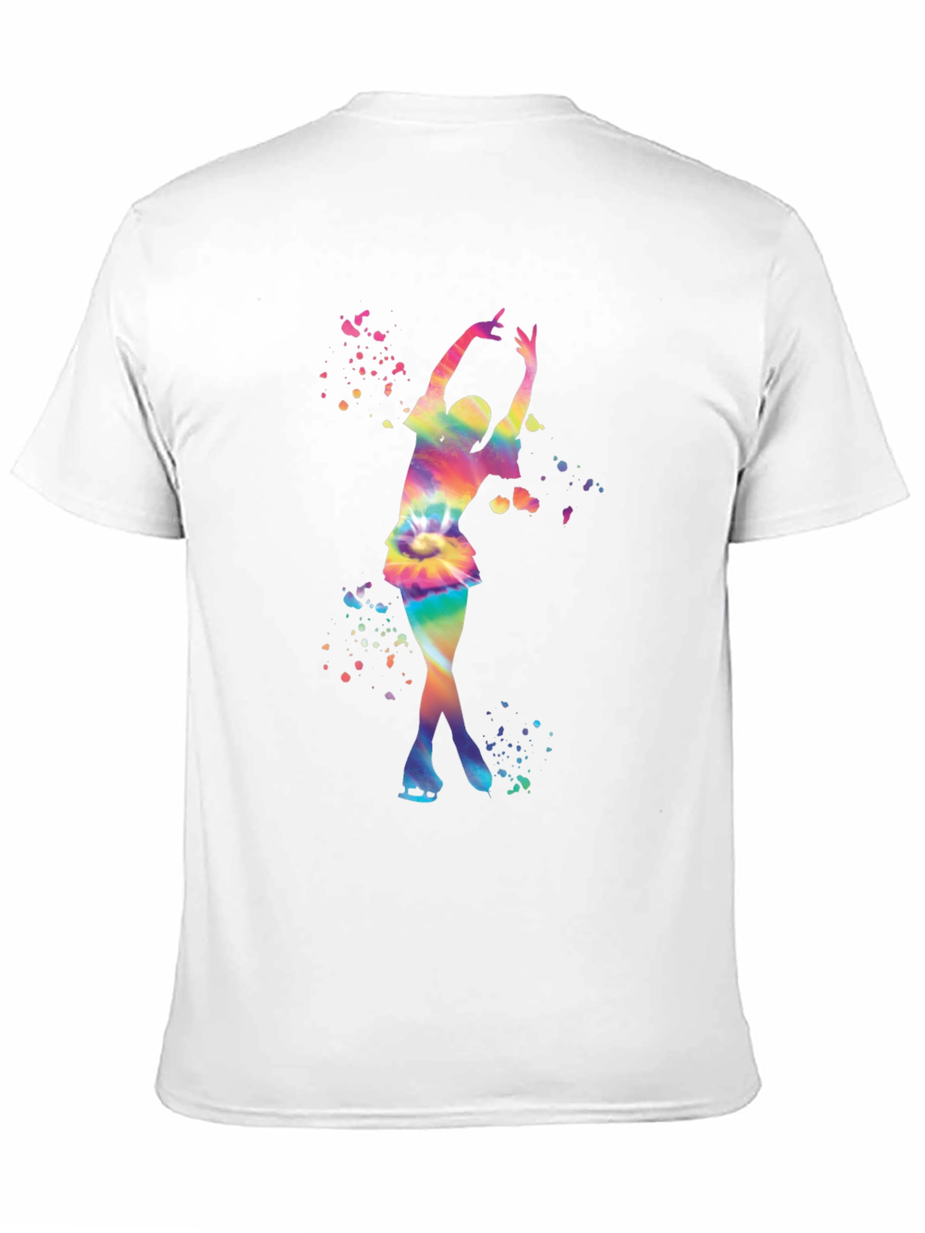 Rainbow Tie Dye Ice Skater Graphic T-Shirt