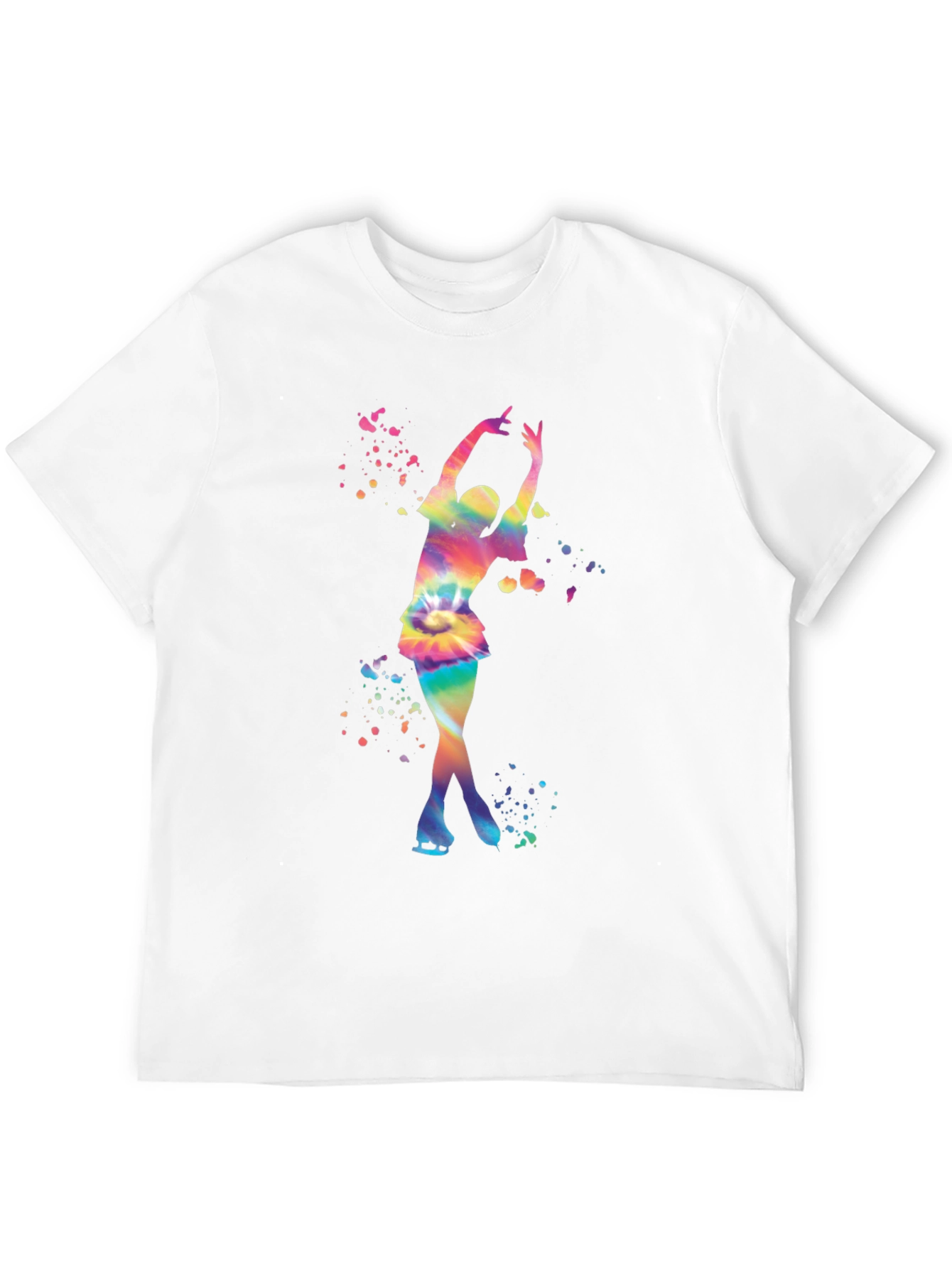 Rainbow Tie Dye Ice Skater Graphic T-Shirt