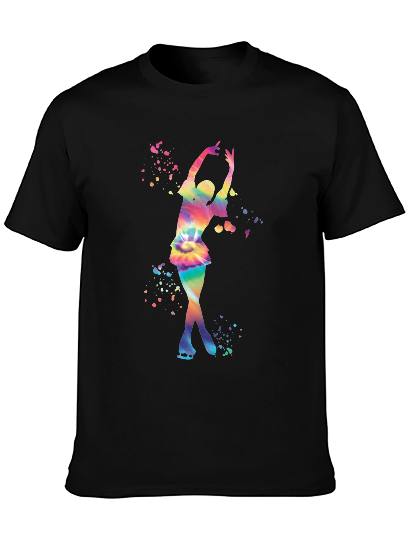 Rainbow Tie Dye Ice Skater Graphic T-Shirt